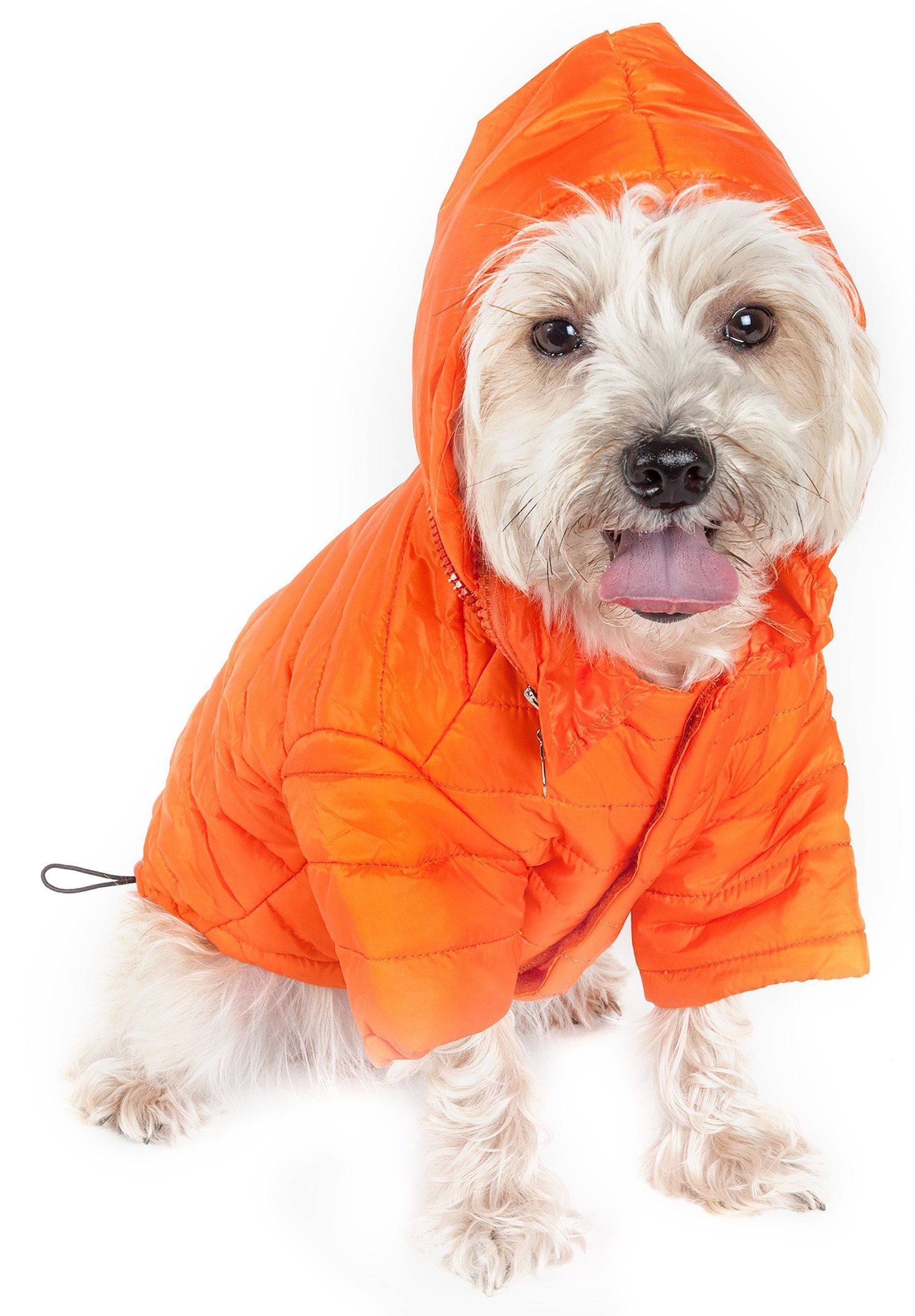 Pet Life ® Lightweight Adjustable and Collapsible Sporty Avalanche Dog Coat w/ Pop-out Zippered Hood
