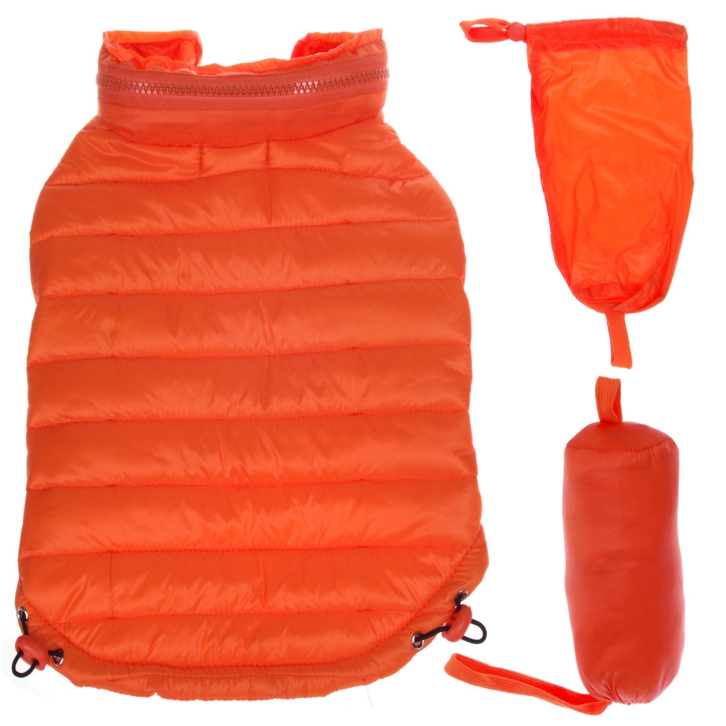 Pet Life Lightweight Adjustable and Collapsible Sporty Avalanche Dog Coat w/ Pop-out Zippered Hood