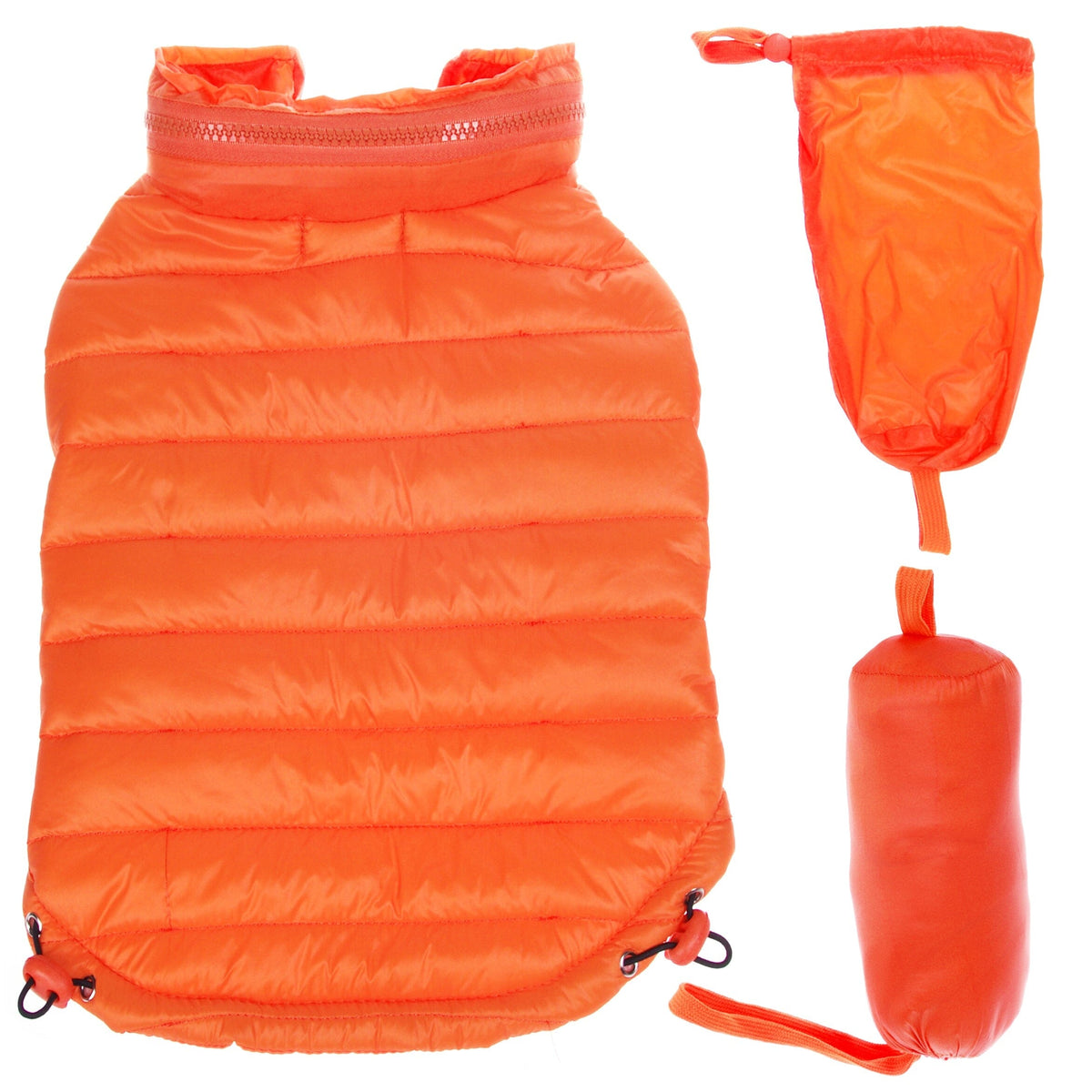 Pet Life Lightweight Adjustable and Collapsible Sporty Avalanche Dog Coat w/ Pop-out Zippered Hood | HT Animal Supply