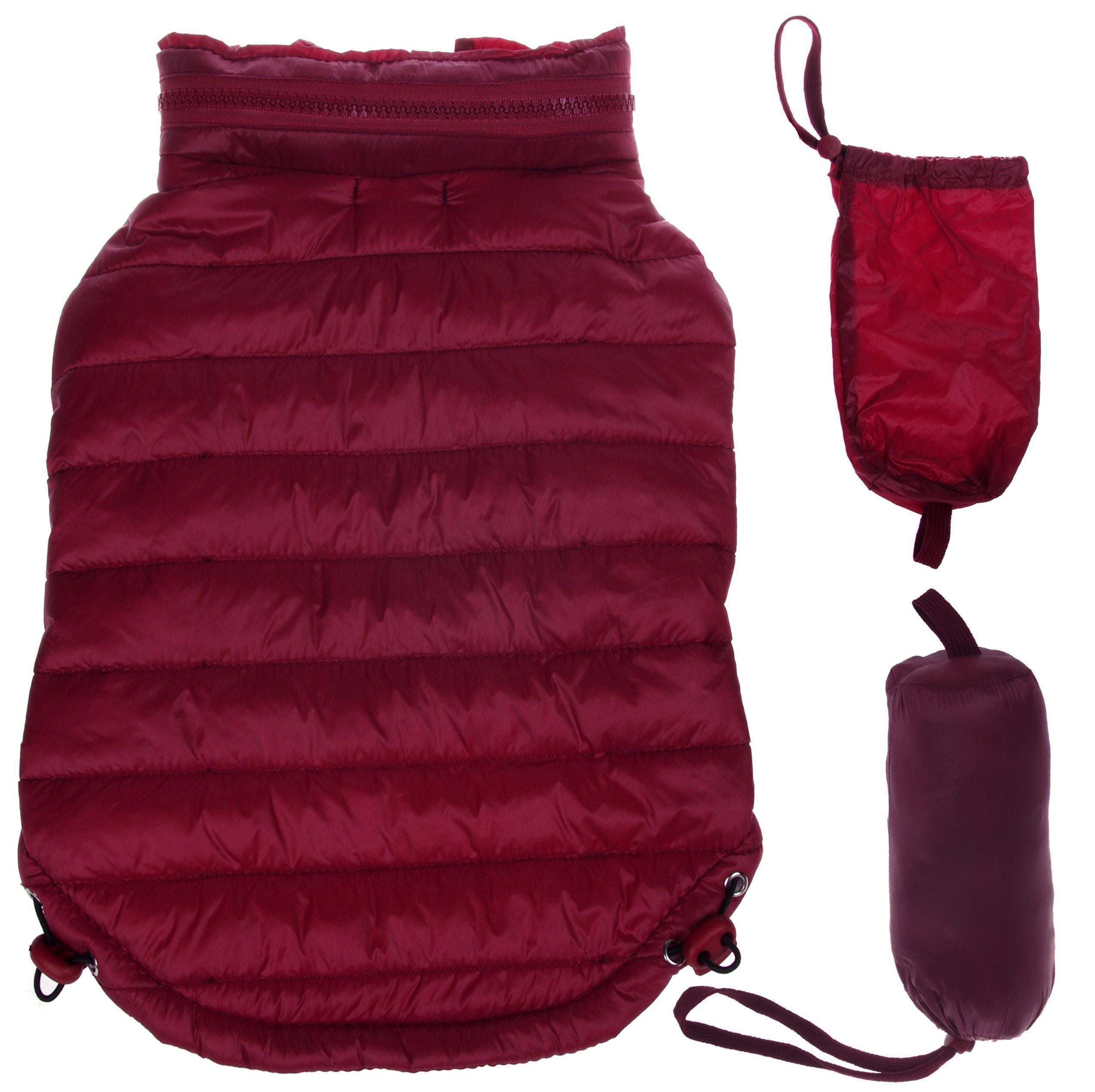 Pet Life Lightweight Adjustable and Collapsible Sporty Avalanche Dog Coat w/ Pop-out Zippered Hood