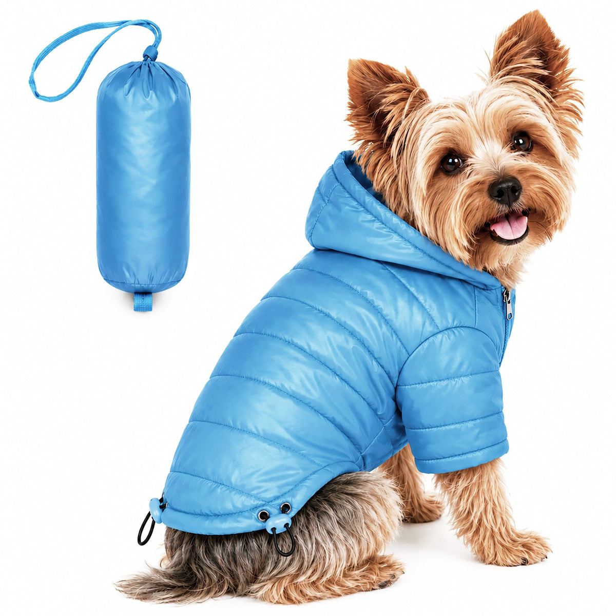 Pet Life Lightweight Adjustable and Collapsible Sporty Avalanche Dog Coat w/ Pop-out Zippered Hood | HT Animal Supply