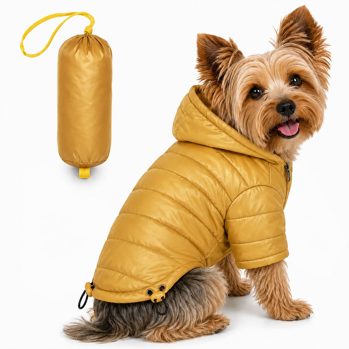 Pet Life Lightweight Adjustable and Collapsible Sporty Avalanche Dog Coat w/ Pop-out Zippered Hood | HT Animal Supply