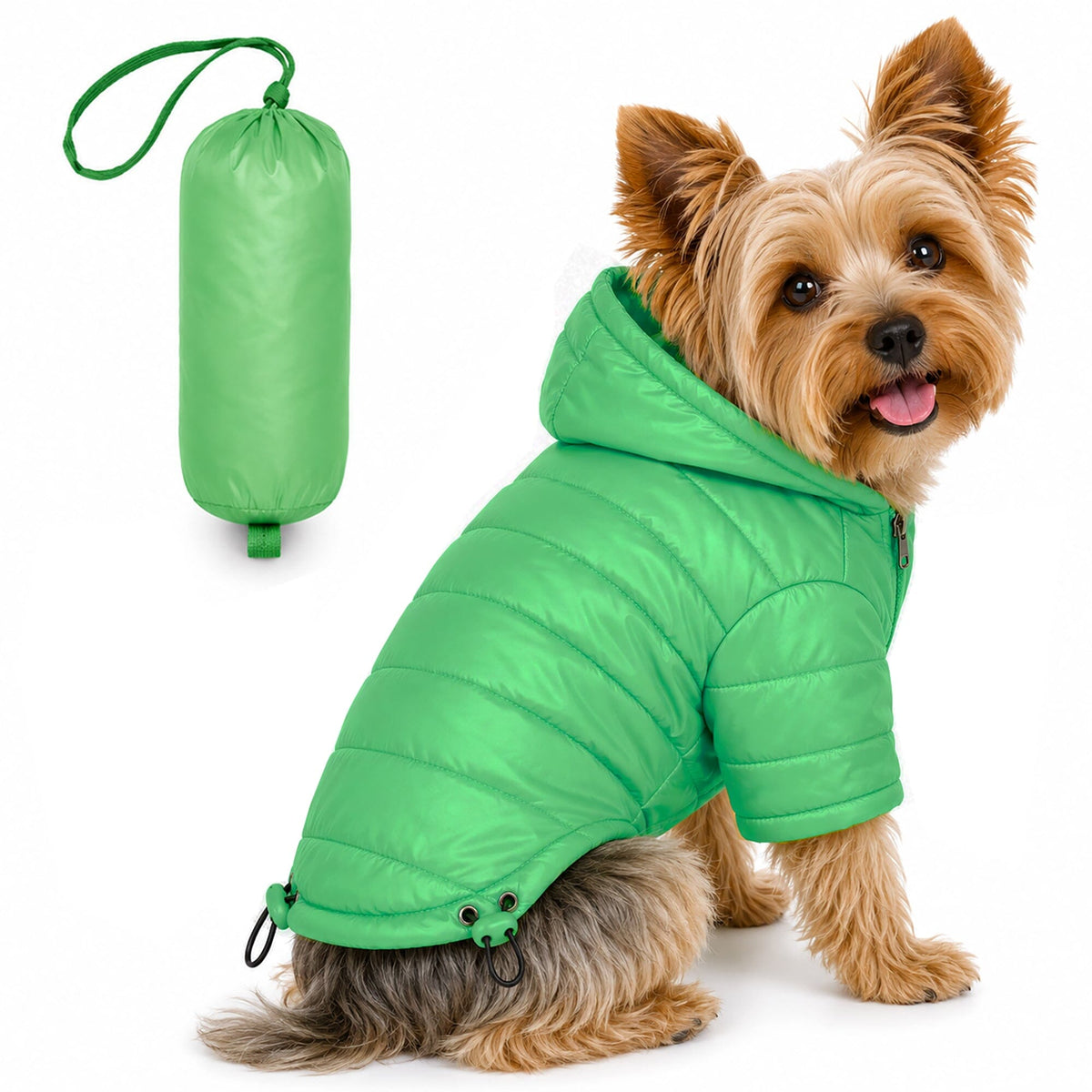 Pet Life Lightweight Adjustable and Collapsible Sporty Avalanche Dog Coat w/ Pop-out Zippered Hood | HT Animal Supply