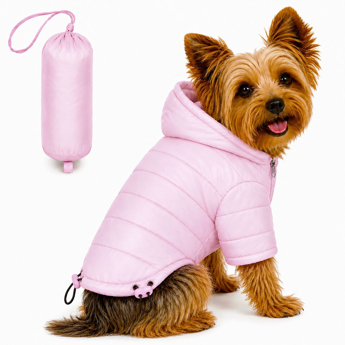 Pet Life Lightweight Adjustable and Collapsible Sporty Avalanche Dog Coat w/ Pop-out Zippered Hood | HT Animal Supply