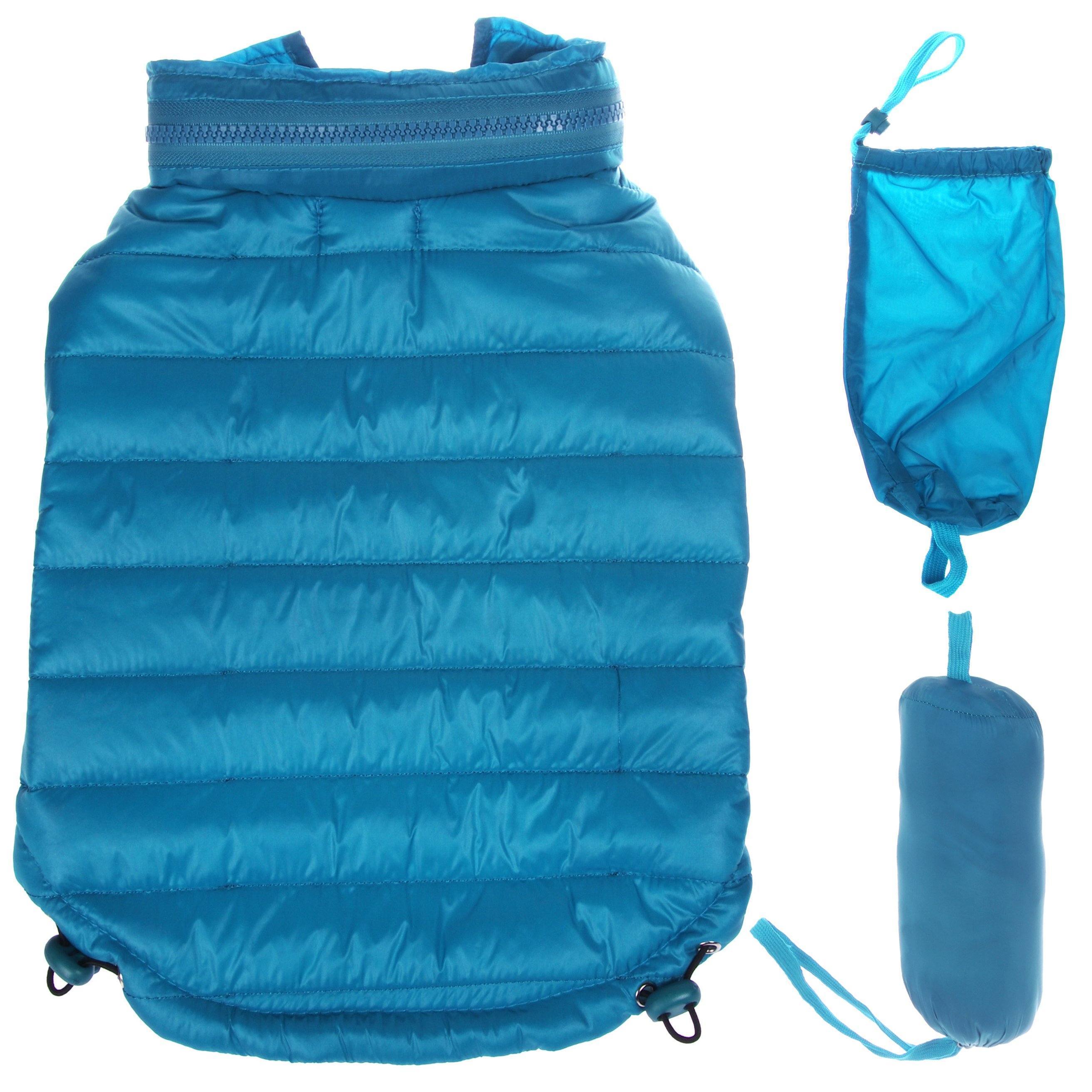 Pet Life Lightweight Adjustable and Collapsible Sporty Avalanche Dog Coat w/ Pop-out Zippered Hood