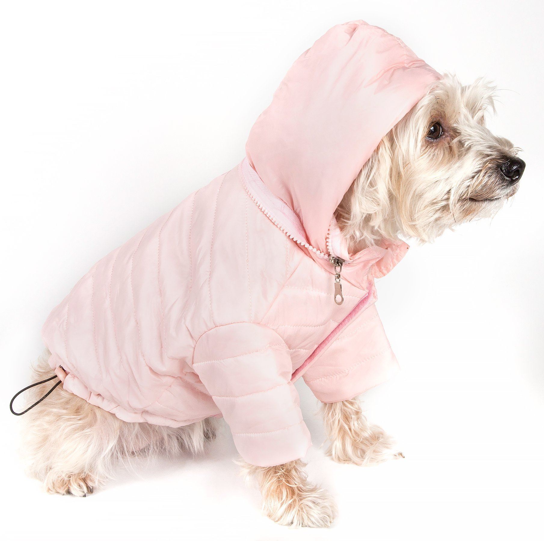 Pet Life ® Lightweight Adjustable and Collapsible Sporty Avalanche Dog Coat w/ Pop-out Zippered Hood