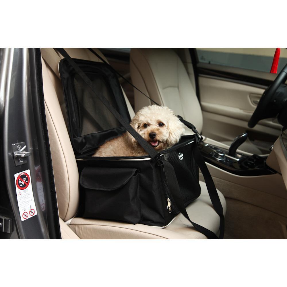 Pet Life Lightweight Collapsible Safety Travel Wire Folding Pet Dog Car Seat Carseat Carrier Crate