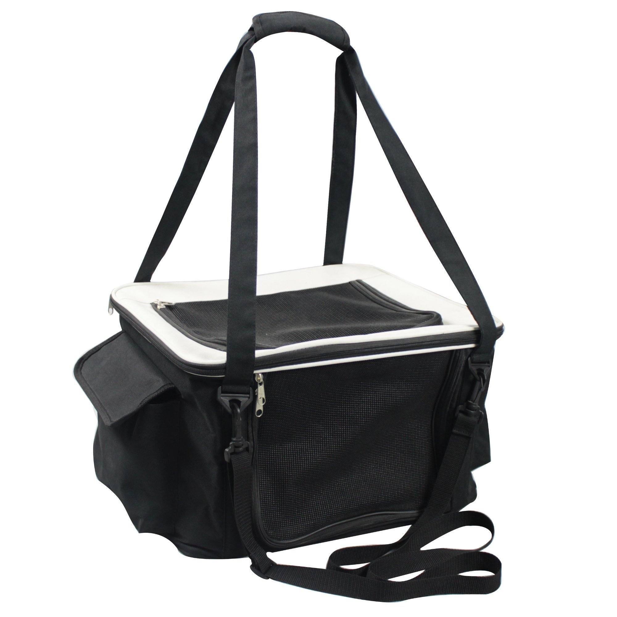 Pet Life Lightweight Collapsible Safety Travel Wire Folding Pet Dog Car Seat Carseat Carrier Crate