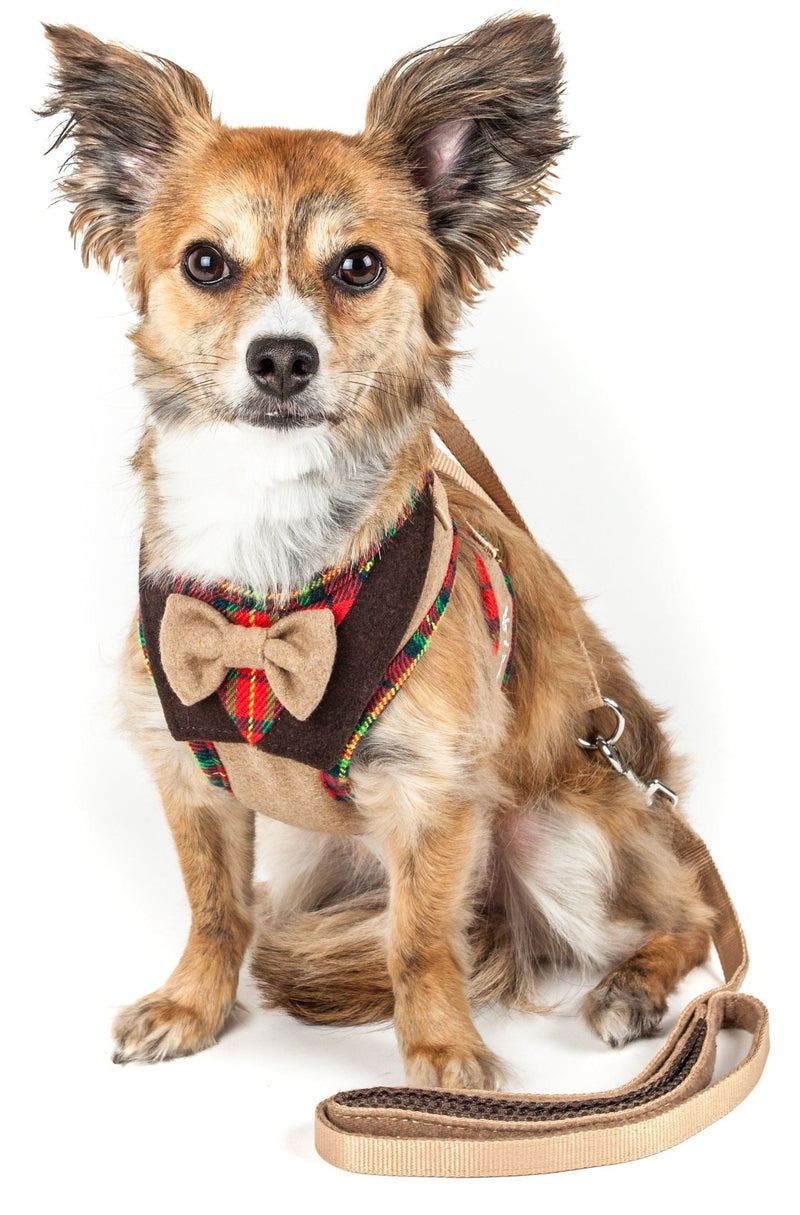 Pet Life Luxe Dapperbone 2-In-1 Adjustable Fashion Dog Harness and Leash