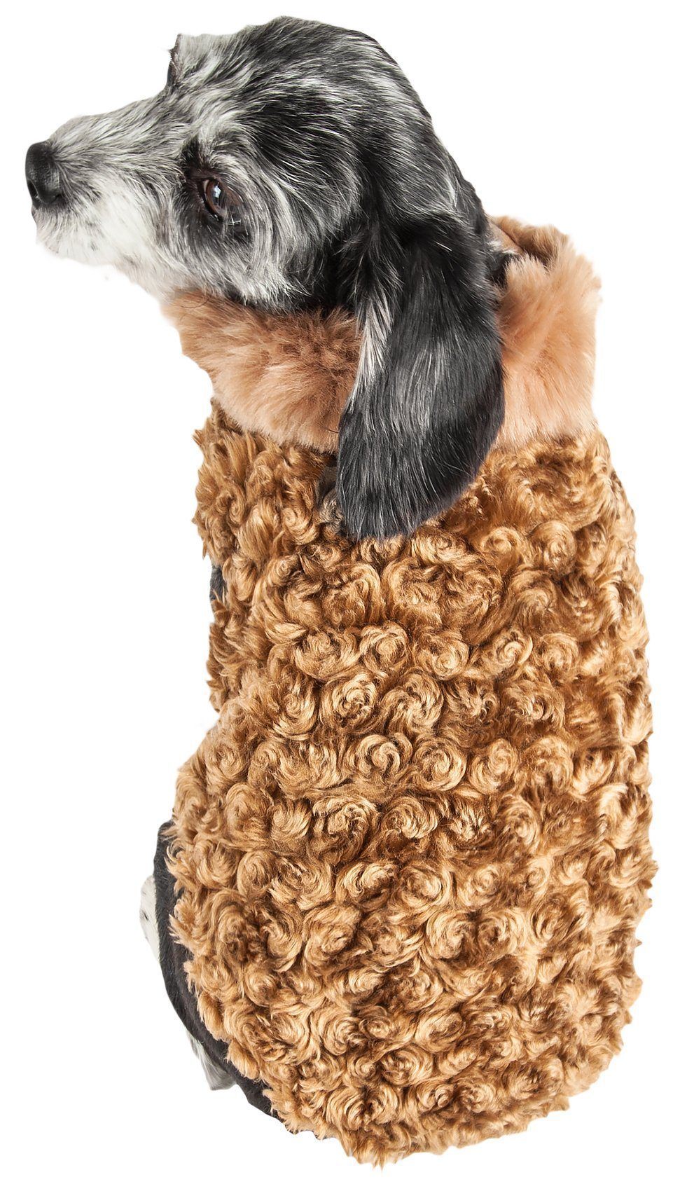 Pet Life Luxe Furpaw Shaggy Elegant Fashion Designer Fur Dog Coat