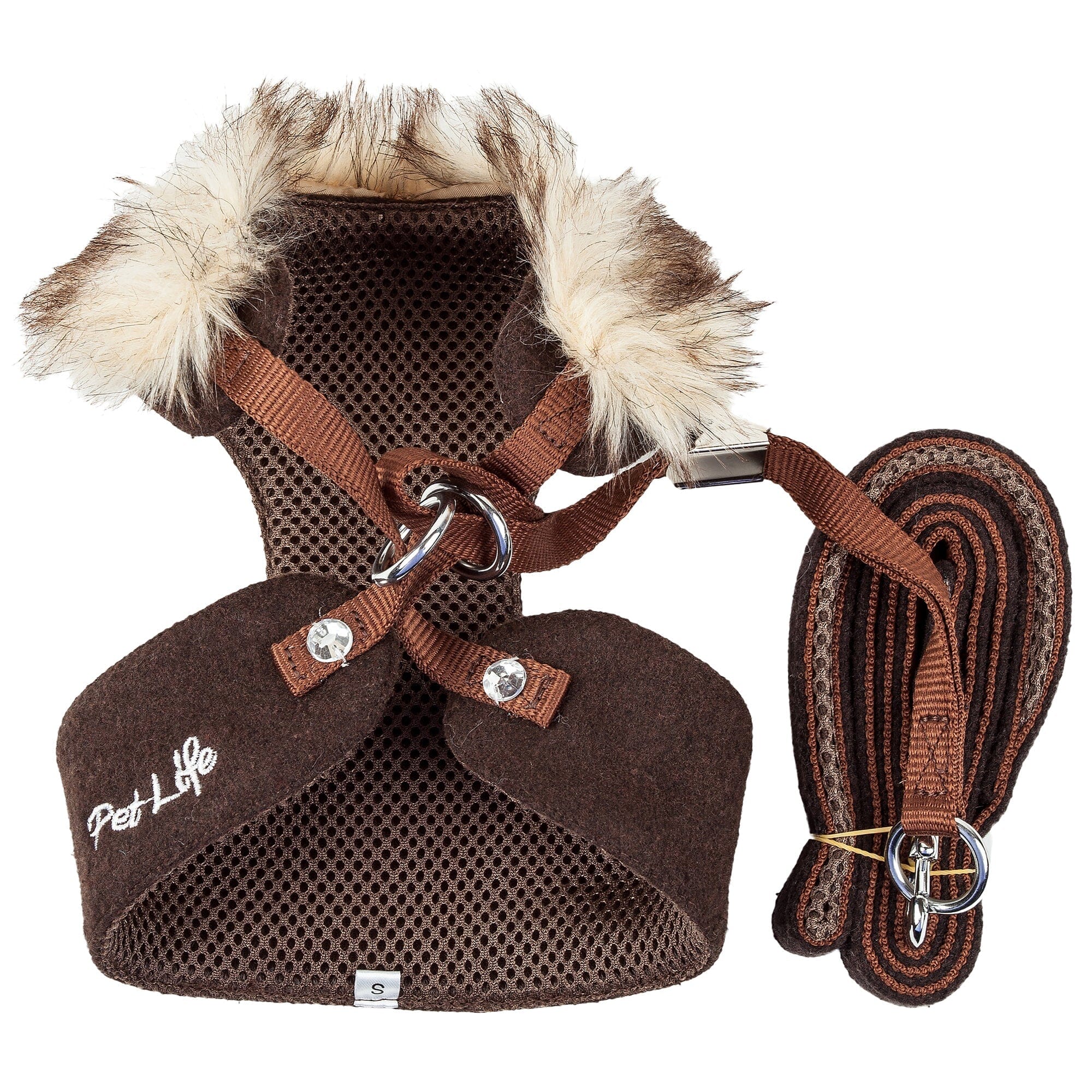 Pet Life Luxe Furracious 2-In-1 Adjustable Dog Harness and Leash with Detachable Fur Collar | HT Animal Supply