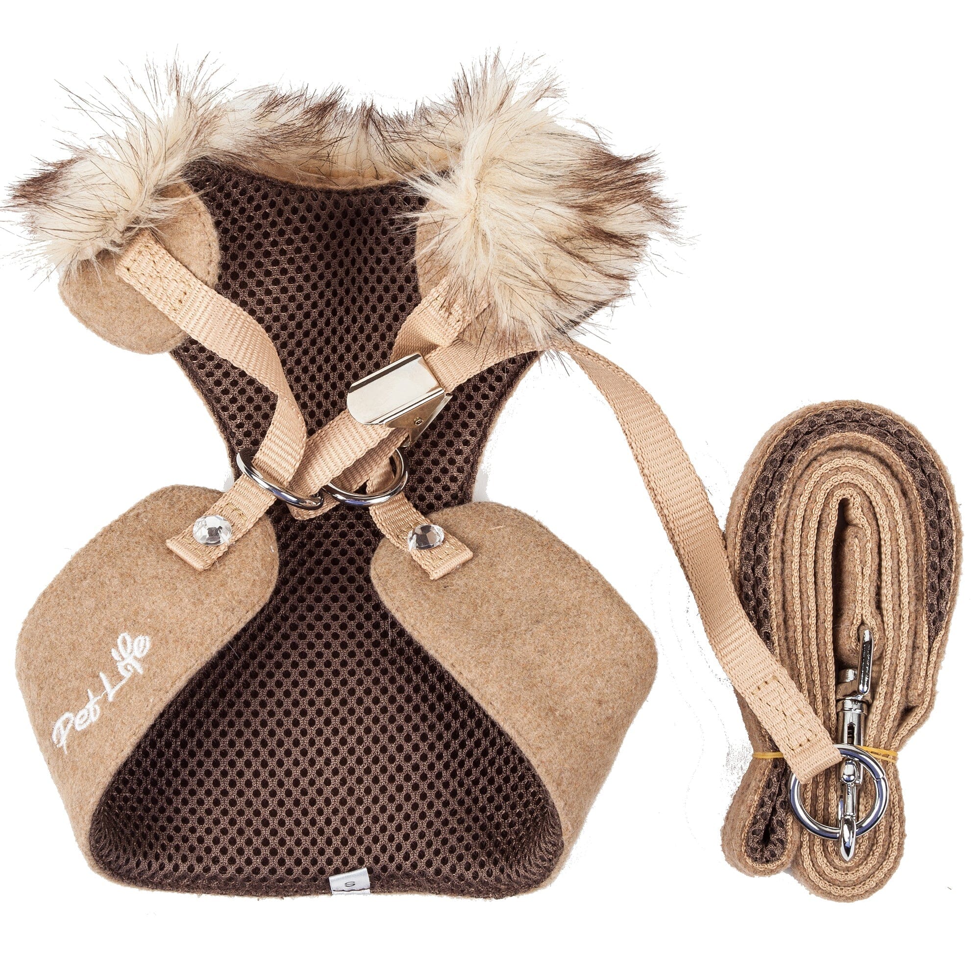 Pet Life Luxe Furracious 2-In-1 Adjustable Dog Harness and Leash with Detachable Fur Collar | HT Animal Supply