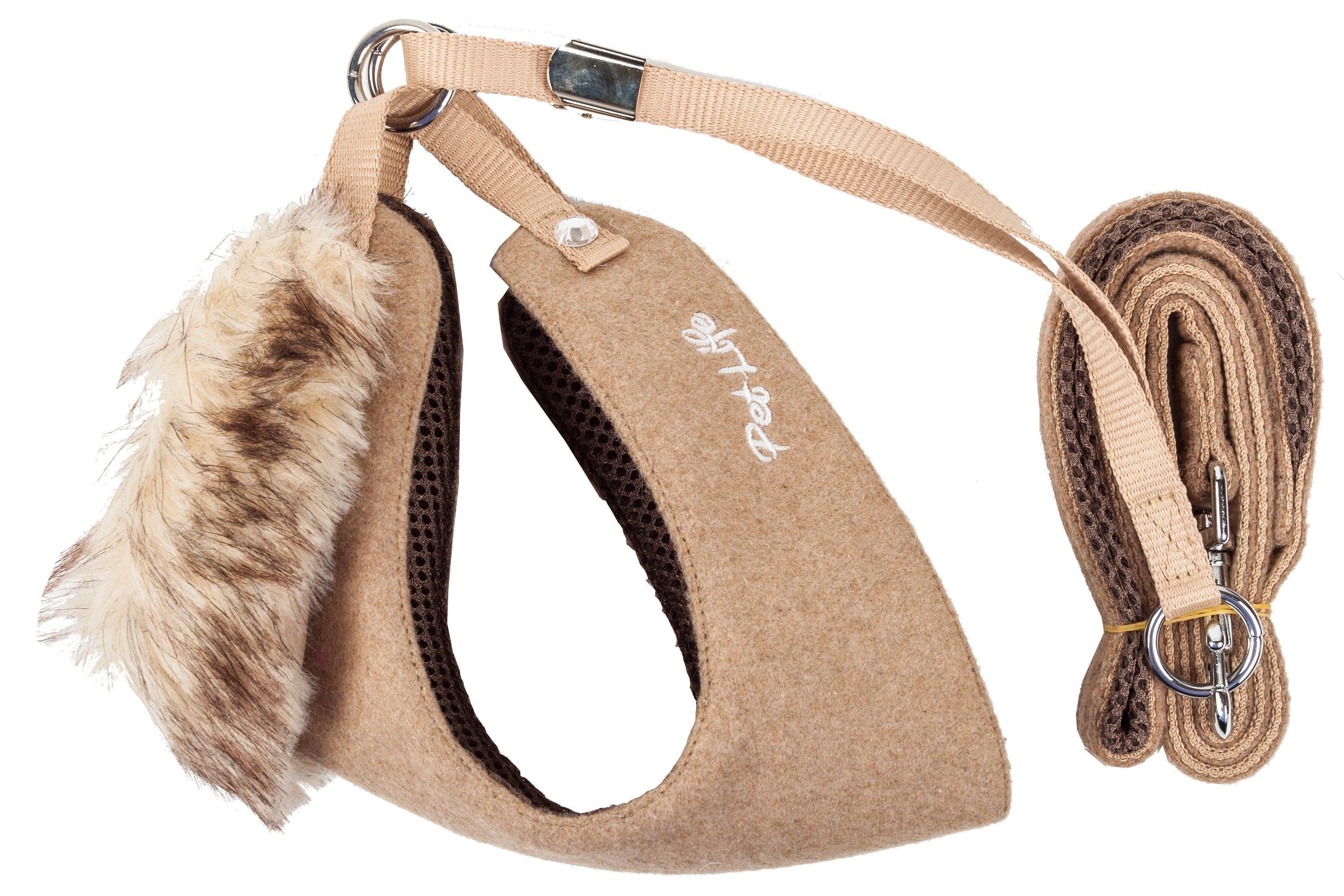 Pet Life ® Luxe Furracious 2-In-1 Adjustable Dog Harness and Leash with Detachable Fur Collar