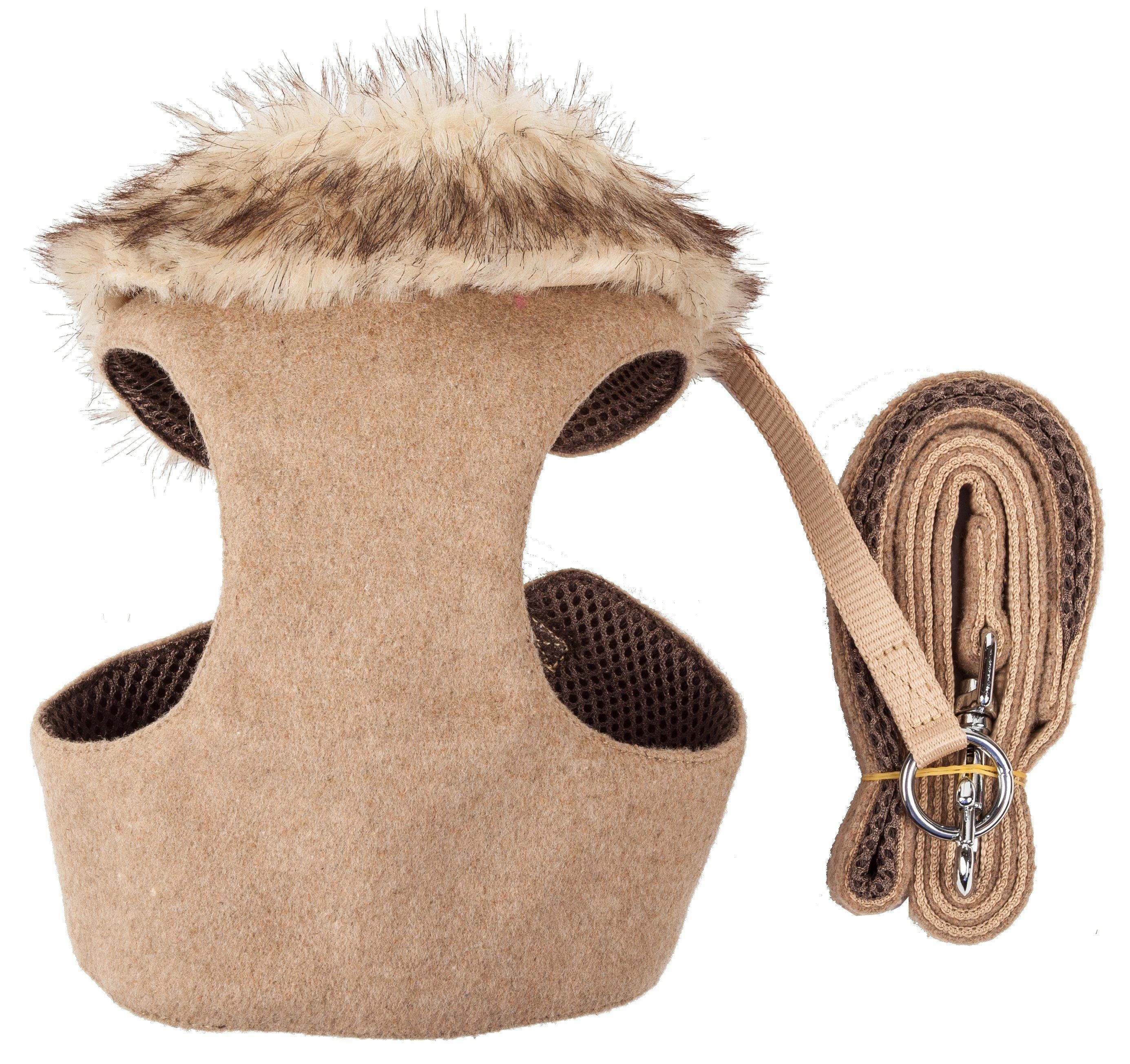 Pet Life ® Luxe Furracious 2-In-1 Adjustable Dog Harness and Leash with Detachable Fur Collar