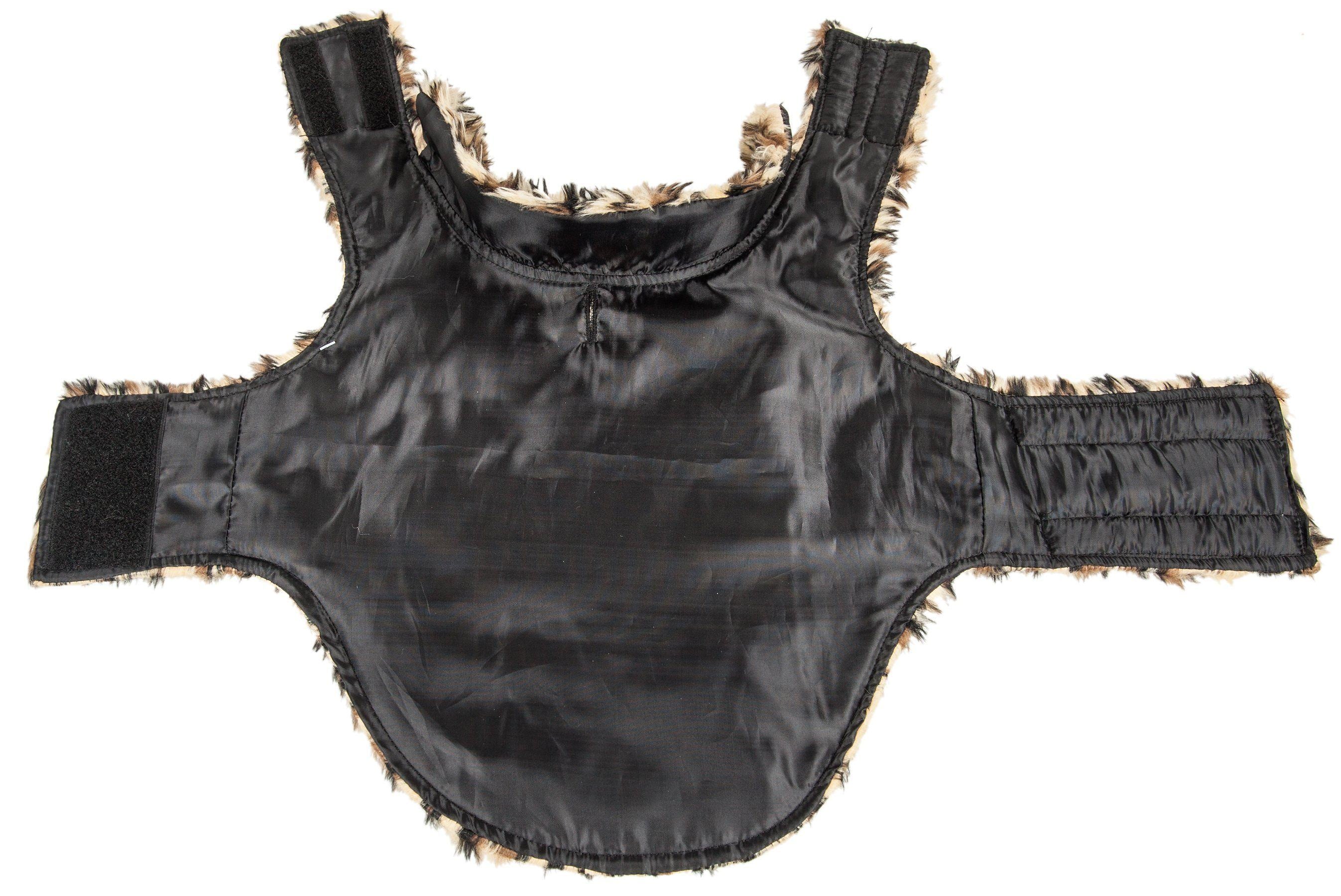 Pet Life ®  Luxe Lab-Pard Dazzling Leopard Patterned Mink Fur Dog Coat