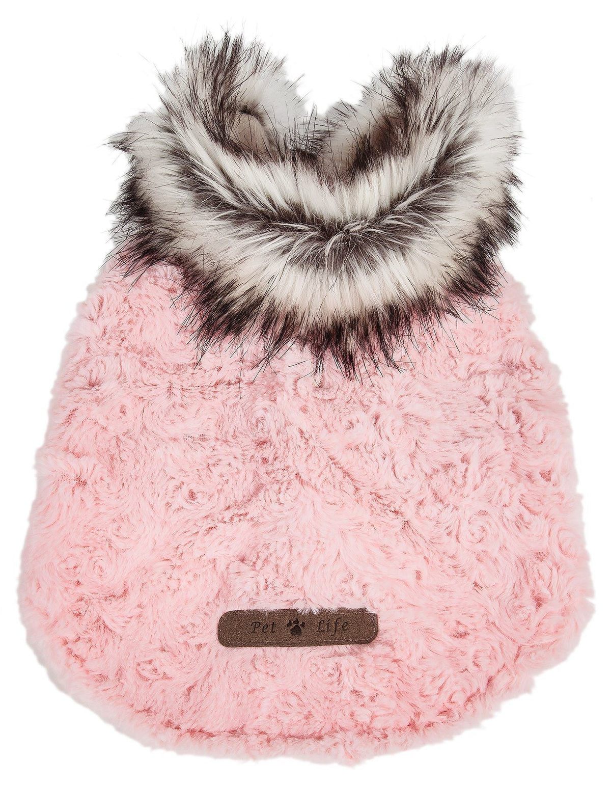 Pet Life Luxe Pinkachew Charming Fashion Mink Fur Dog Coat