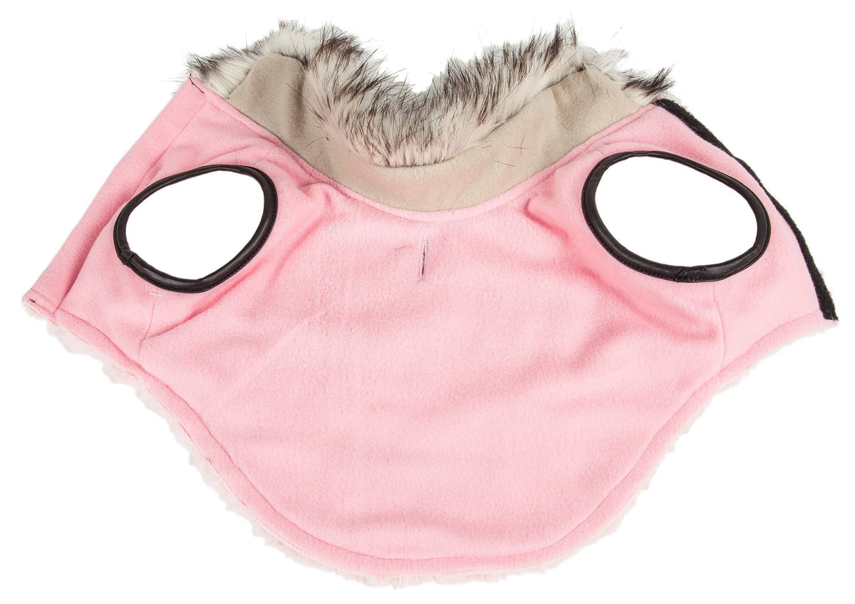 Pet Life Luxe Pinkachew Charming Fashion Mink Fur Dog Coat