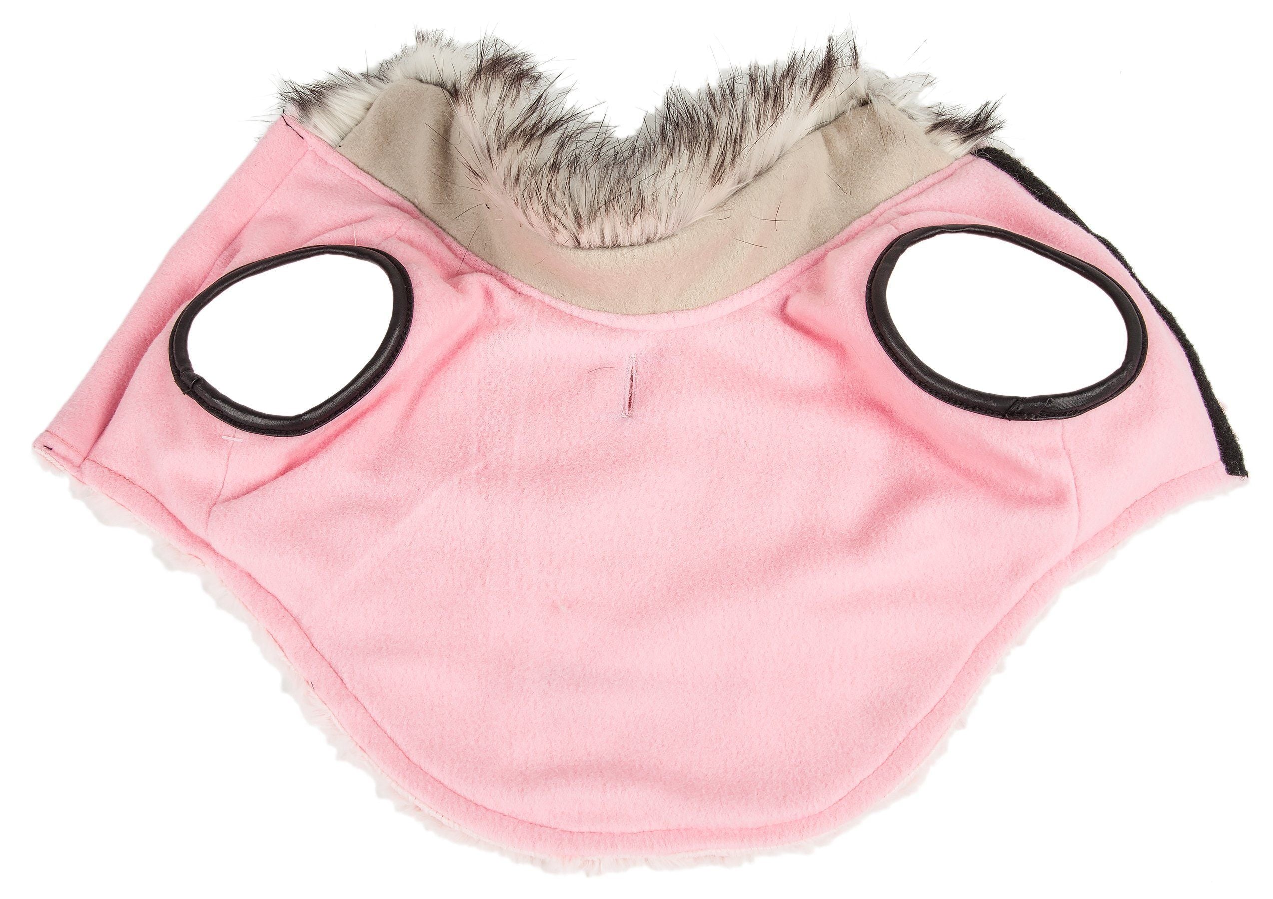 Pet Life Luxe Pinkachew Charming Fashion Mink Fur Dog Coat
