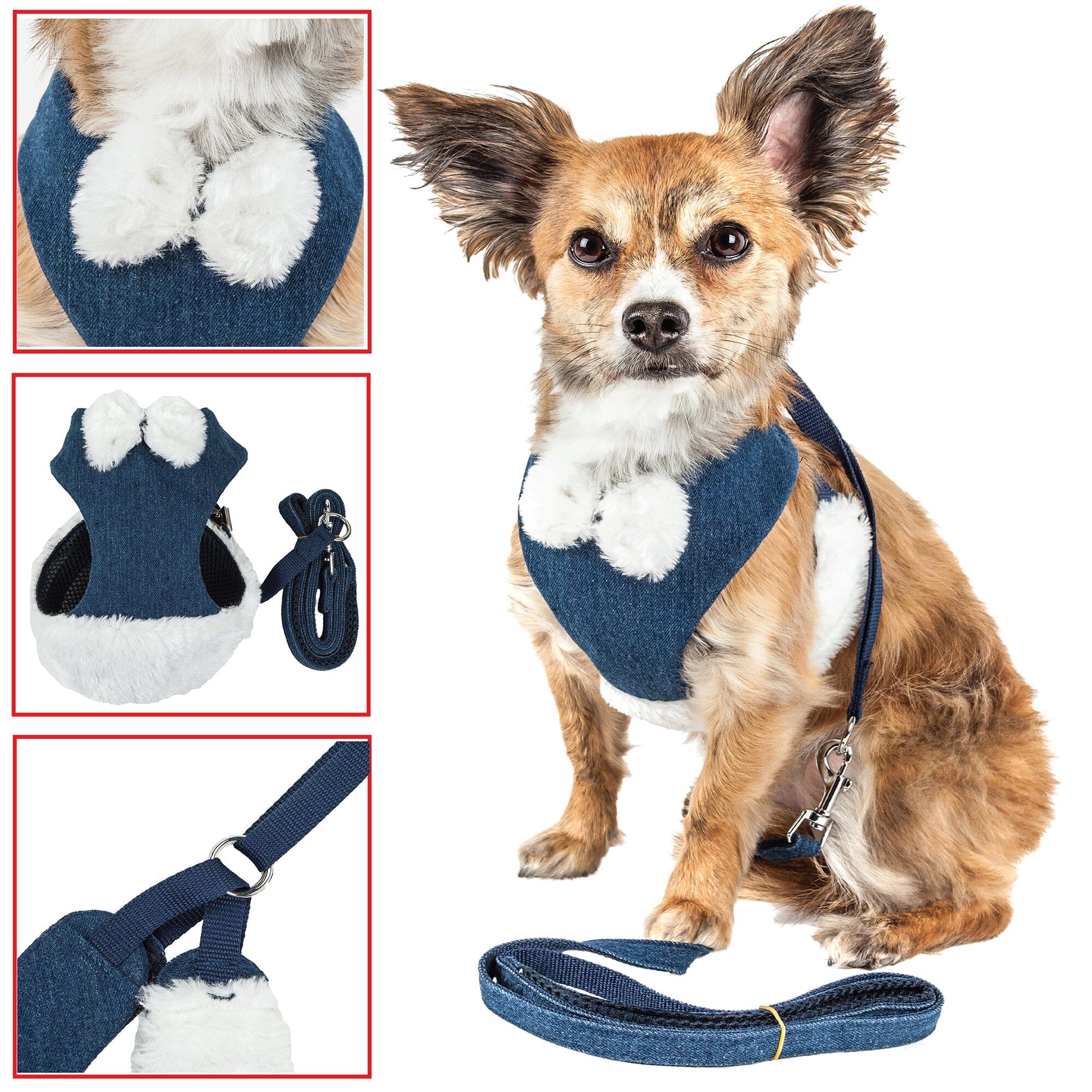 Pet Life Luxe Pom Draper 2-In-1 Adjustable Fashion Dog Harness and Leash | HT Animal Supply
