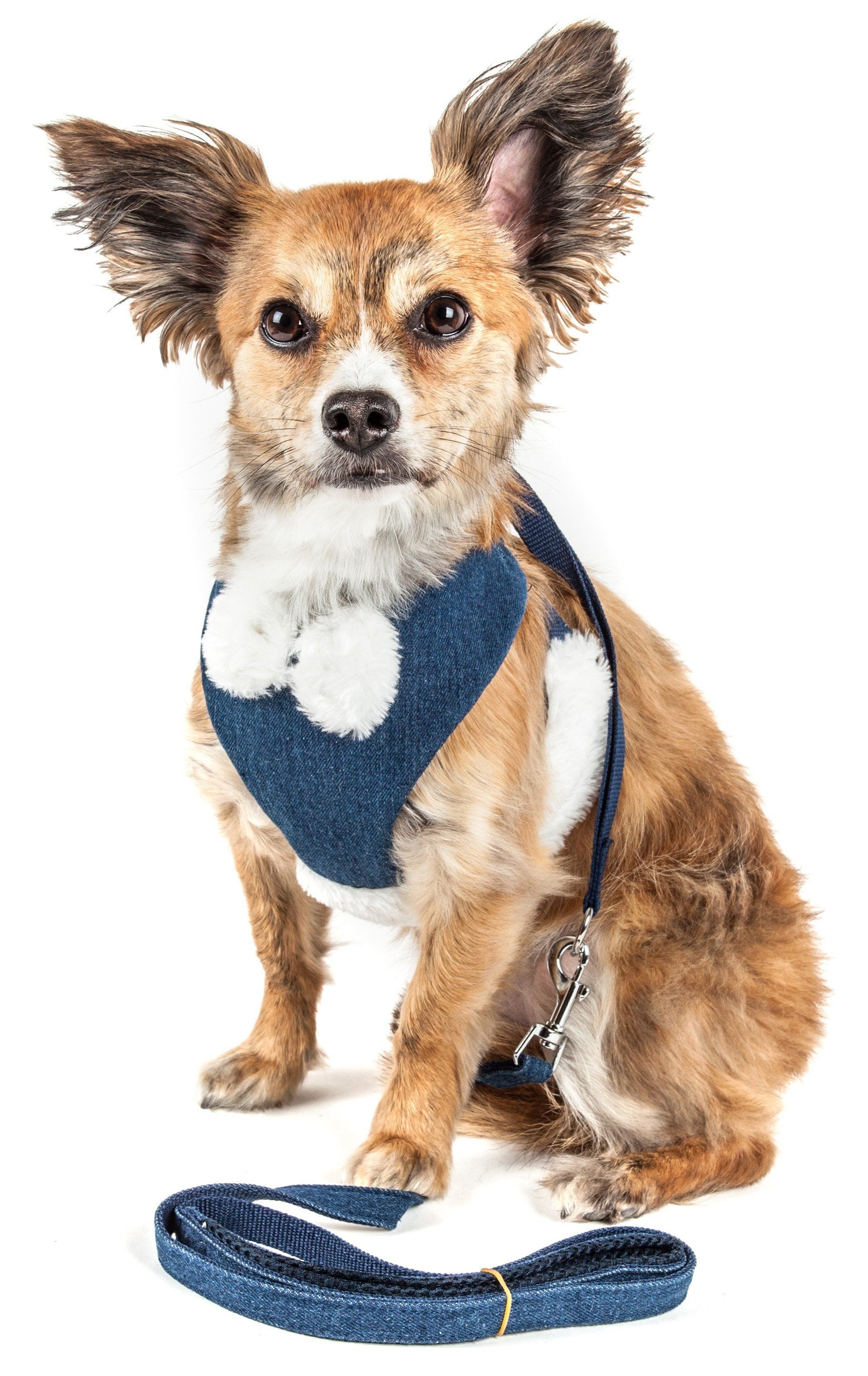 Pet Life ® Luxe Pom Draper 2-In-1 Adjustable Fashion Dog Harness and Leash