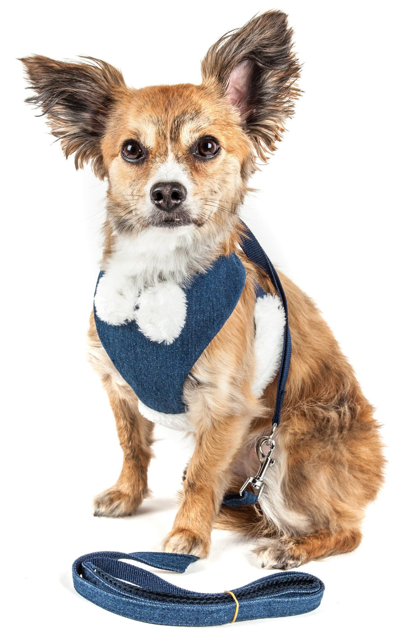 Pet Life Luxe Pom Draper 2-In-1 Adjustable Fashion Dog Harness and Leash