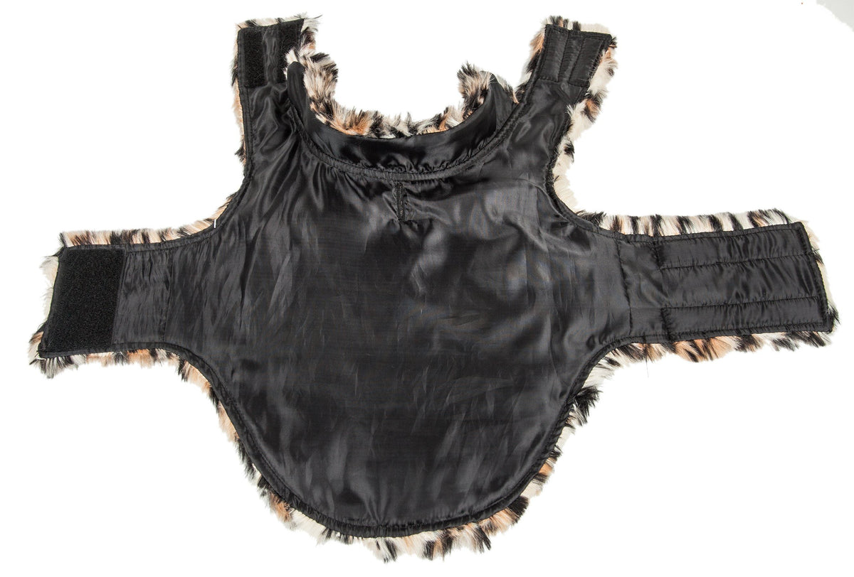 Pet Life Luxe Poocheetah Cheetah-Spotted Designer Mink Fur Dog Coat