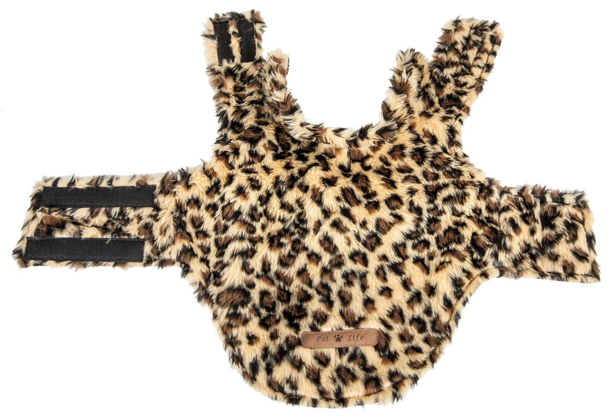 Pet Life Luxe Poocheetah Cheetah-Spotted Designer Mink Fur Dog Coat