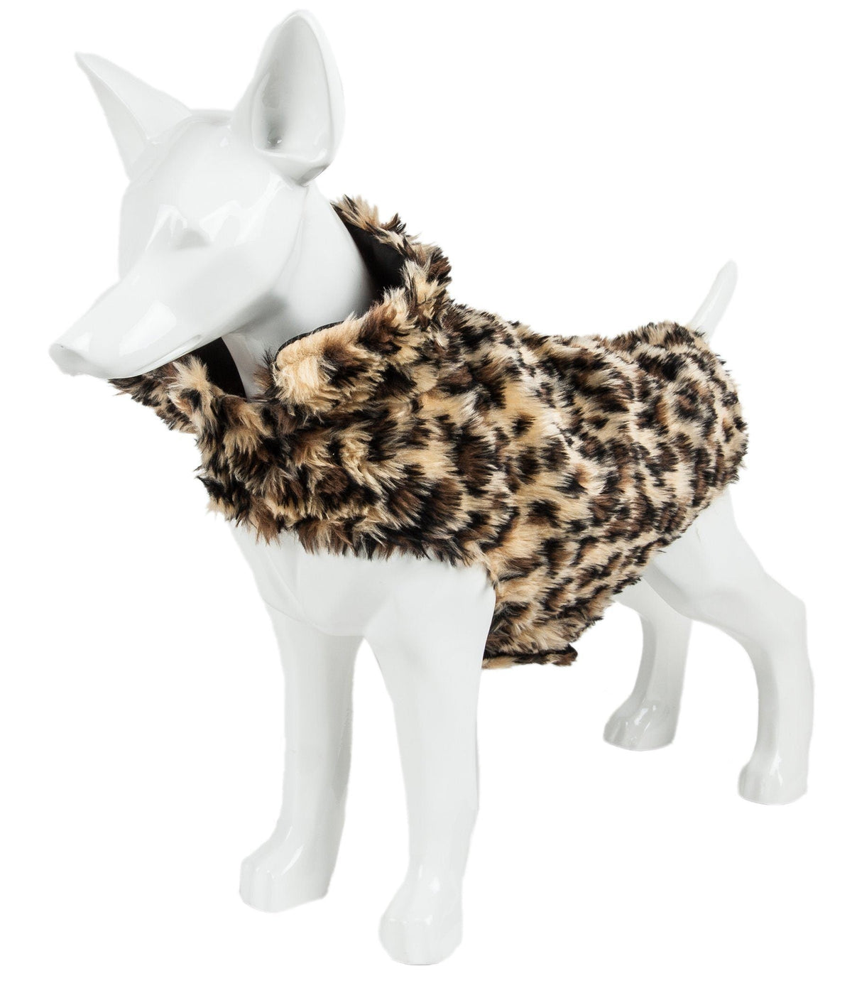 Pet Life Luxe Poocheetah Cheetah-Spotted Designer Mink Fur Dog Coat