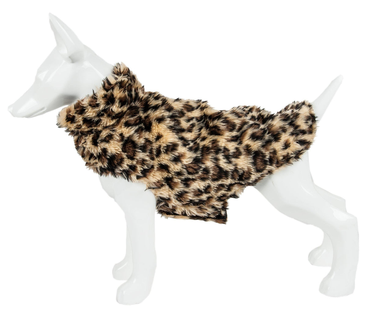Pet Life Luxe Poocheetah Cheetah-Spotted Designer Mink Fur Dog Coat