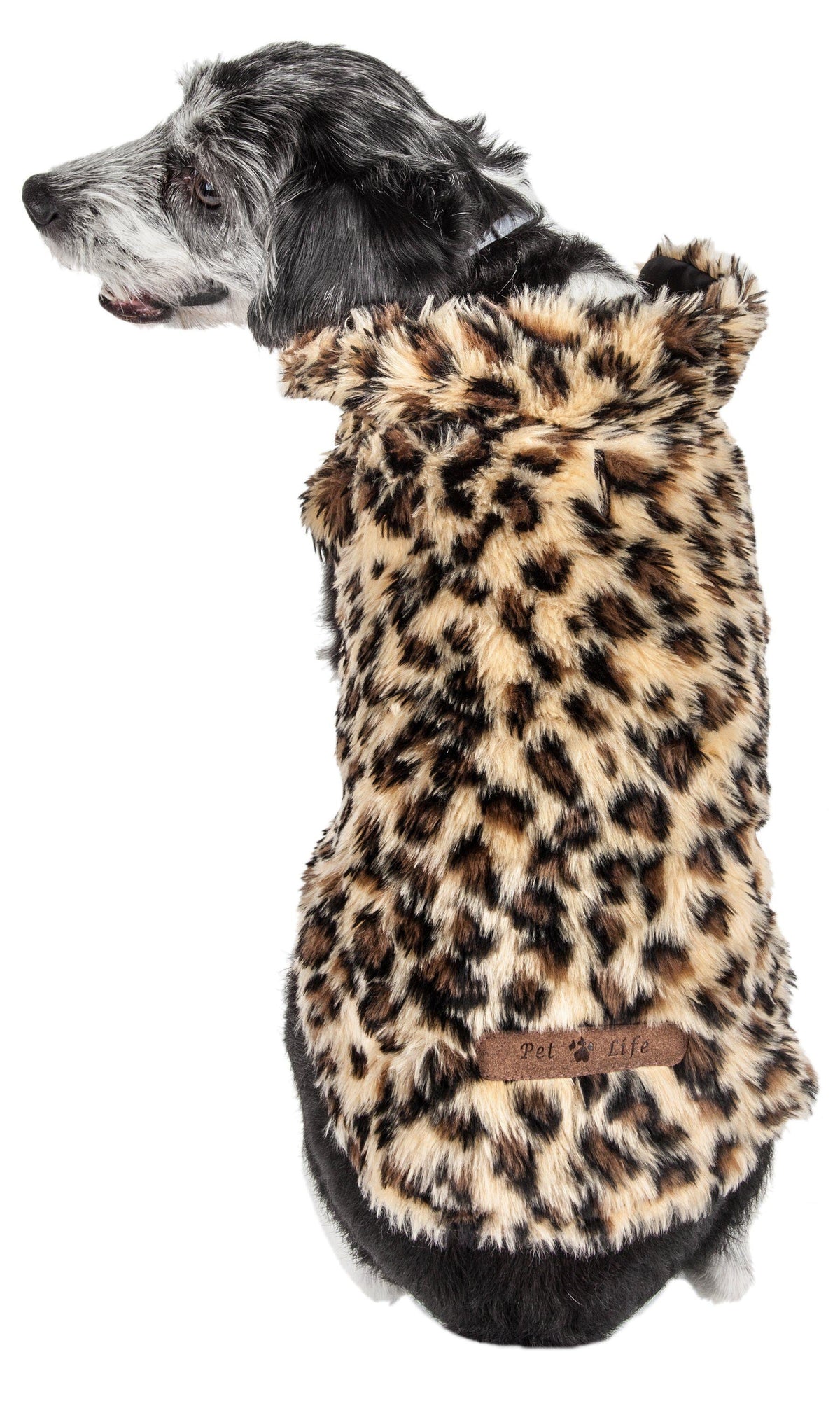 Pet Life Luxe Poocheetah Cheetah-Spotted Designer Mink Fur Dog Coat