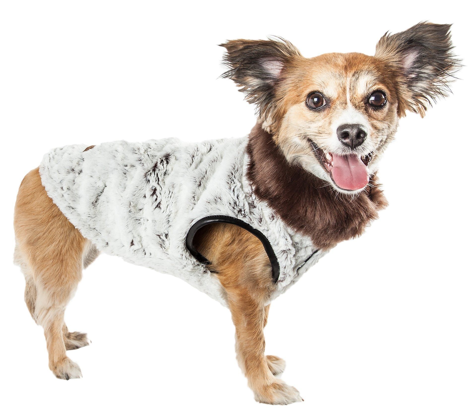 Pet Life ® Luxe Purrlage Pelage Designer Fashion Fur Dog Coat
