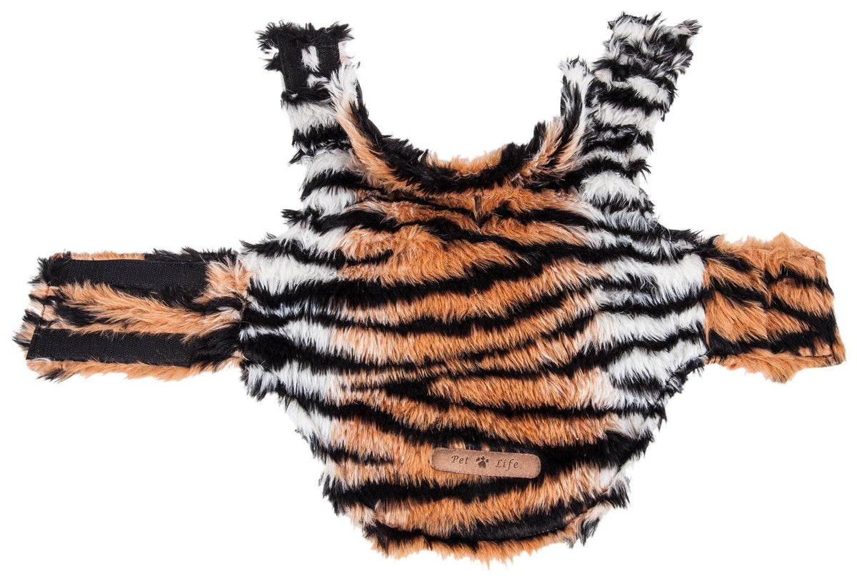 Pet Life Luxe Tigerbone Tiger-Patterned Mink Fashion Fur Dog Jacket