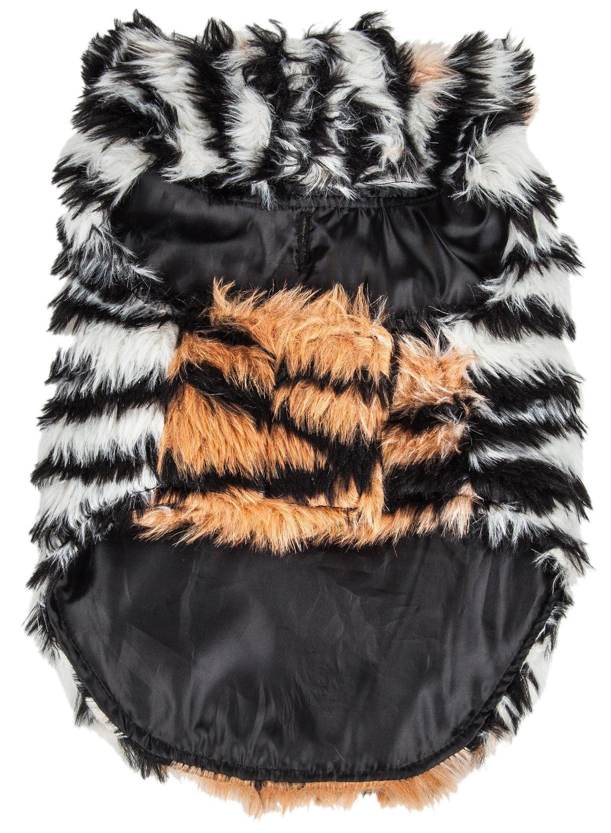 Pet Life Luxe Tigerbone Tiger-Patterned Mink Fashion Fur Dog Jacket