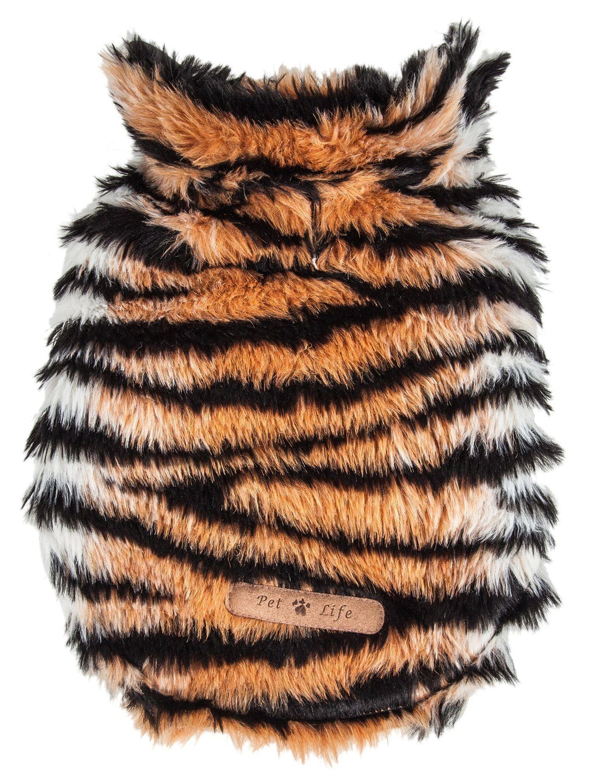 Pet Life Luxe Tigerbone Tiger-Patterned Mink Fashion Fur Dog Jacket