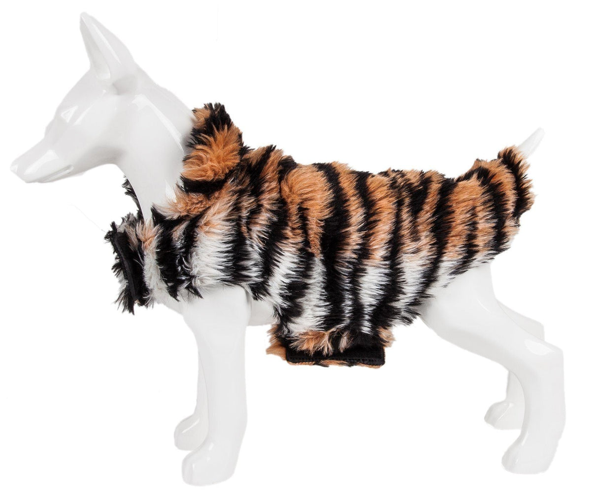Pet Life Luxe Tigerbone Tiger-Patterned Mink Fashion Fur Dog Jacket