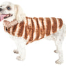 Pet Life ® Luxe Tira-Poochoo Tiramisu Patterned Mink Fur Designer Dog Jacket