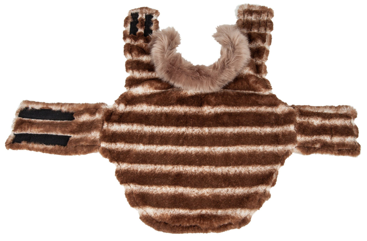 Pet Life Luxe Tira-Poochoo Tiramisu Patterned Mink Fur Designer Dog Jacket