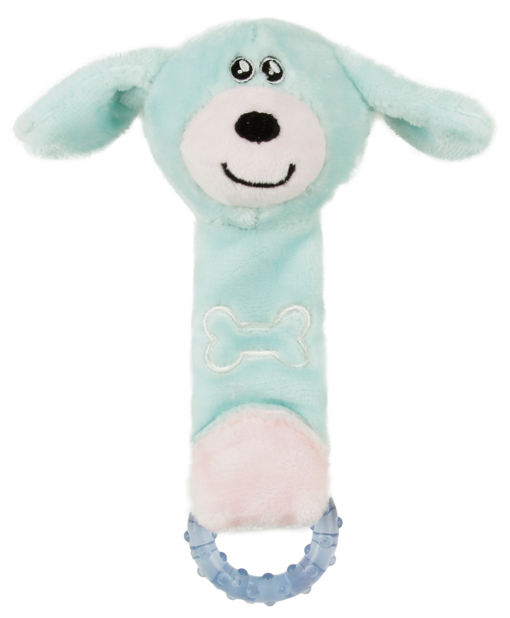 Pet Life Moo-Born Plush and Rubber Squeaking Newborn Teething Cat and Dog Toy