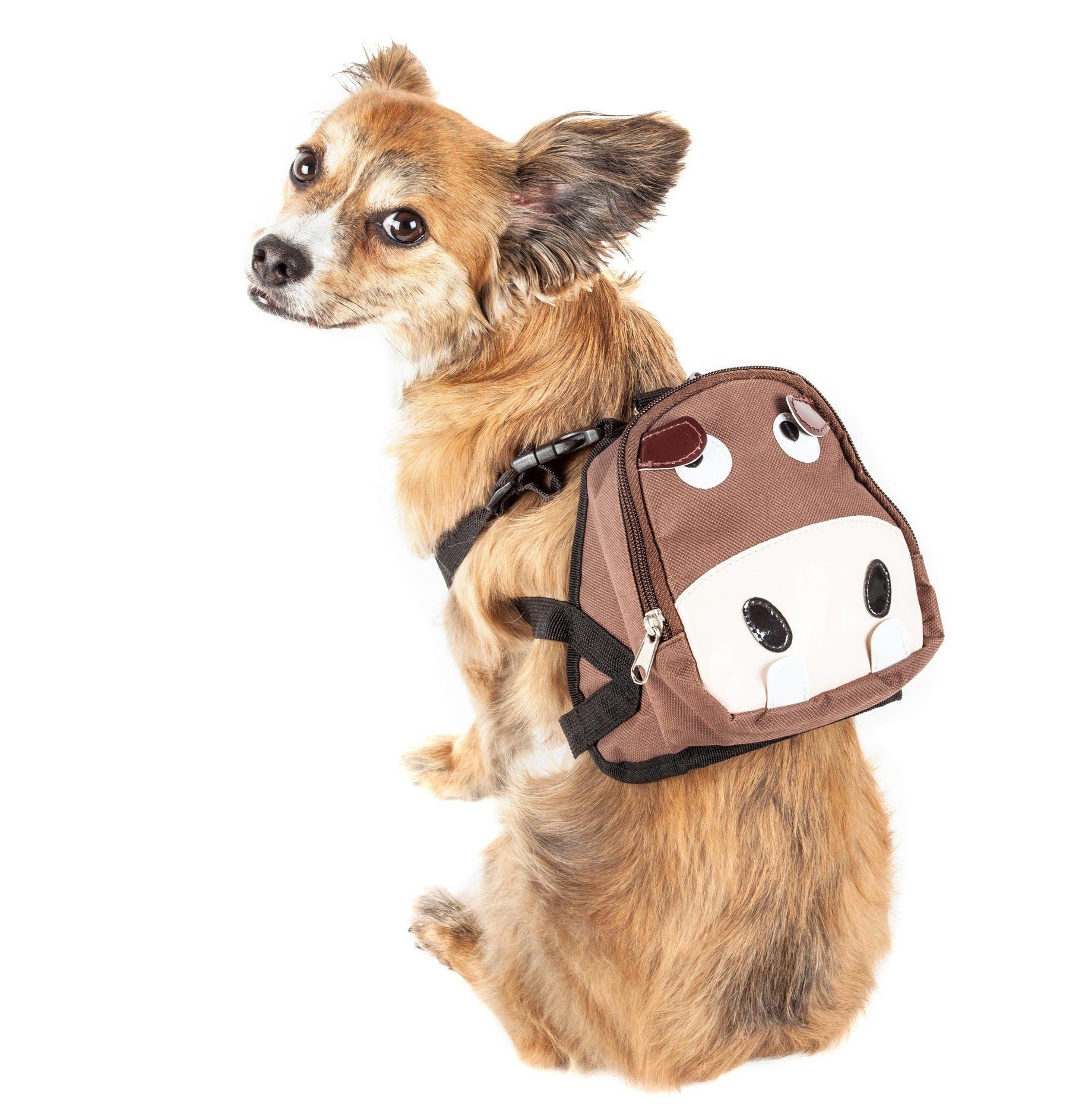 Pet Life ®  Mooltese Large-Pocketed Animated Fashion Dog Harness Backpack