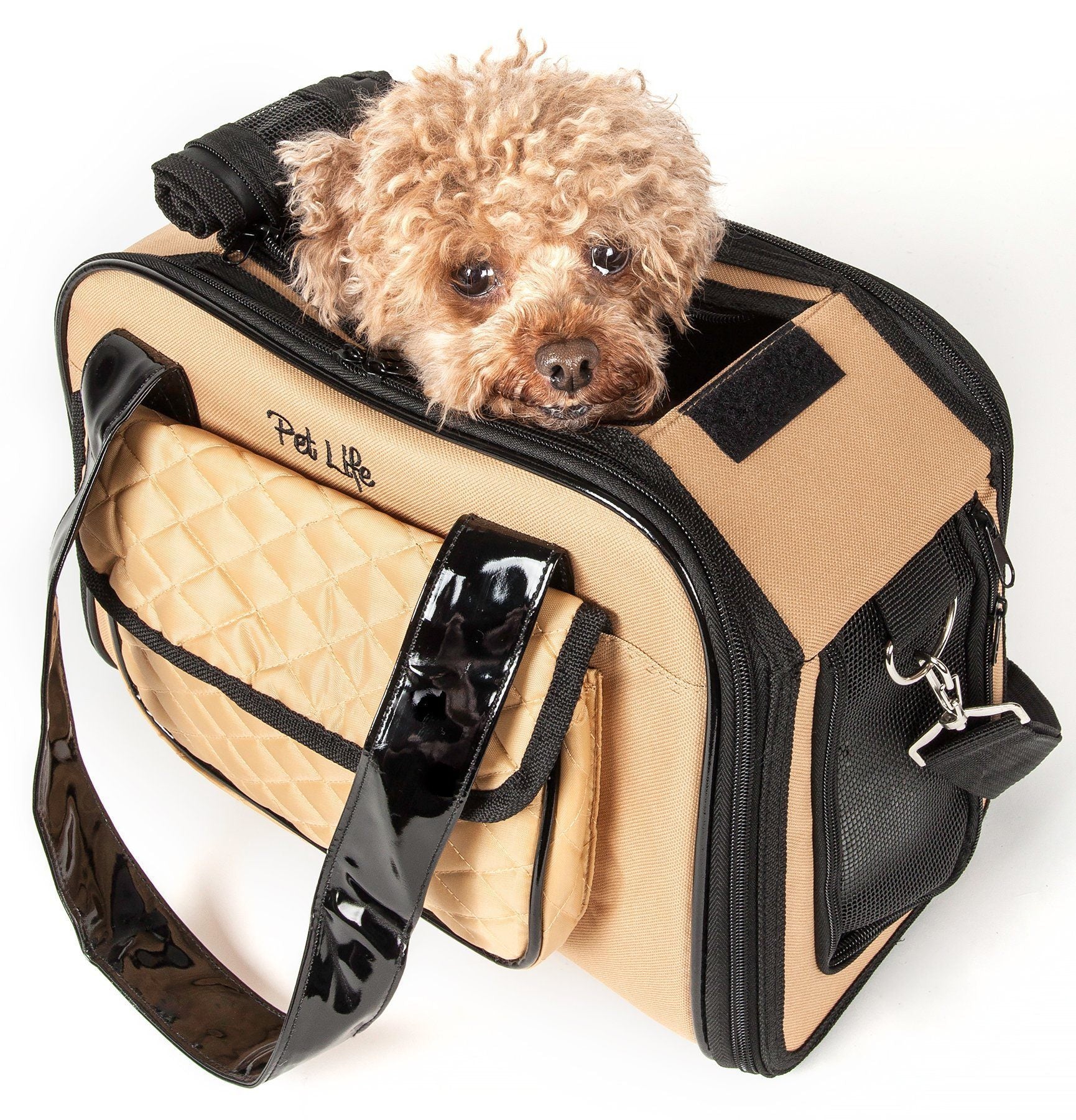 Pet Life Mystique Airline Approved Fashion Designer Travel Pet Dog Carrier w/ Pouch