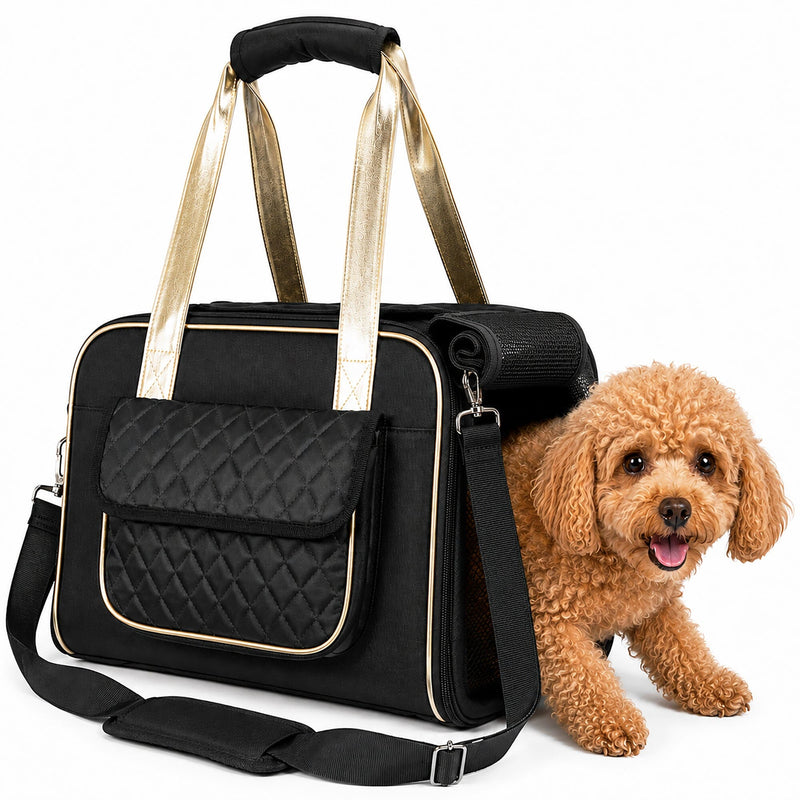 Pet Life Mystique Airline Approved Fashion Designer Travel Pet Dog Carrier w/ Pouch | HT Animal Supply