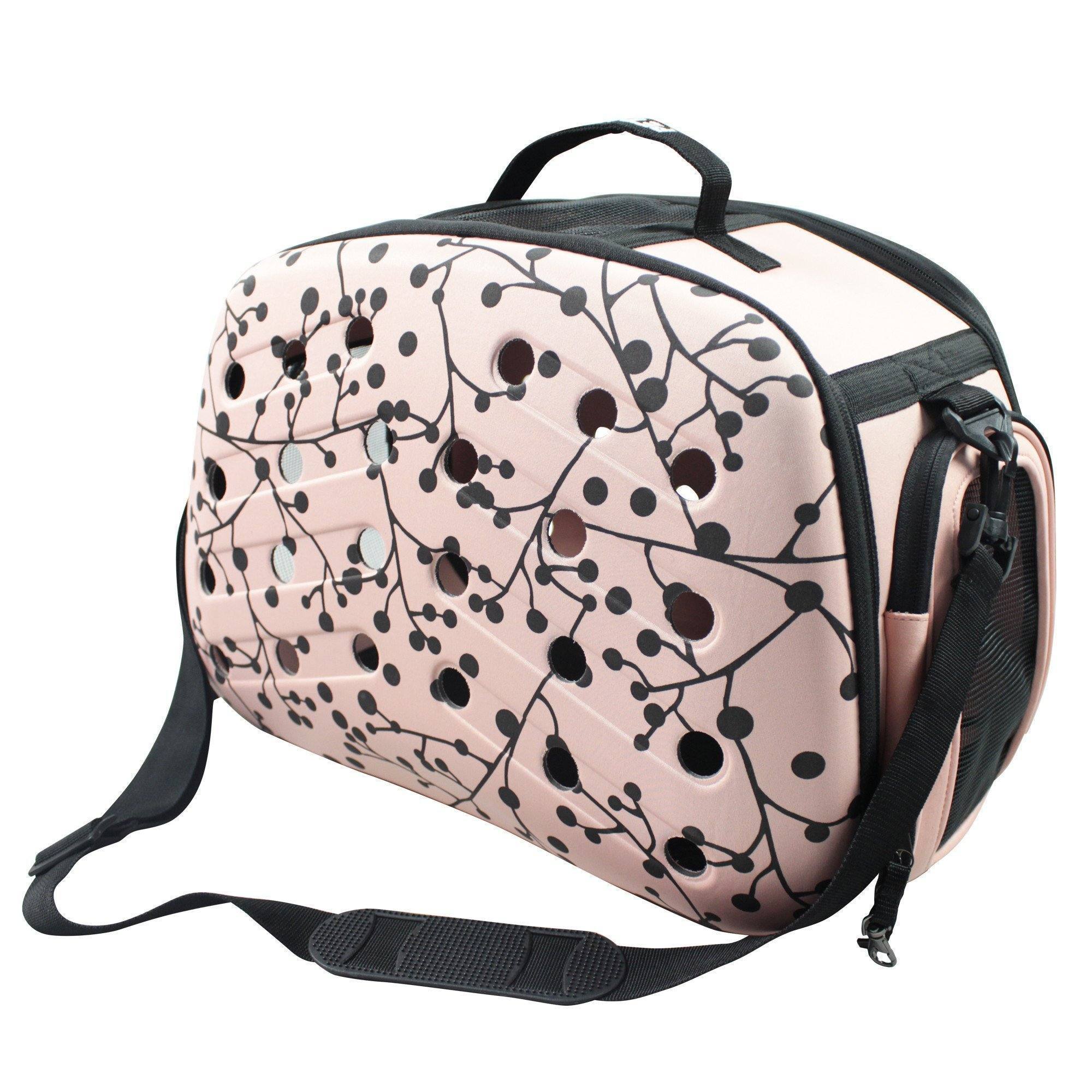 Pet Life Narrow Shelled Perforated Lightweight Collapsible Military Grade Fashion Designer Travel Pet Dog Carrier Crate