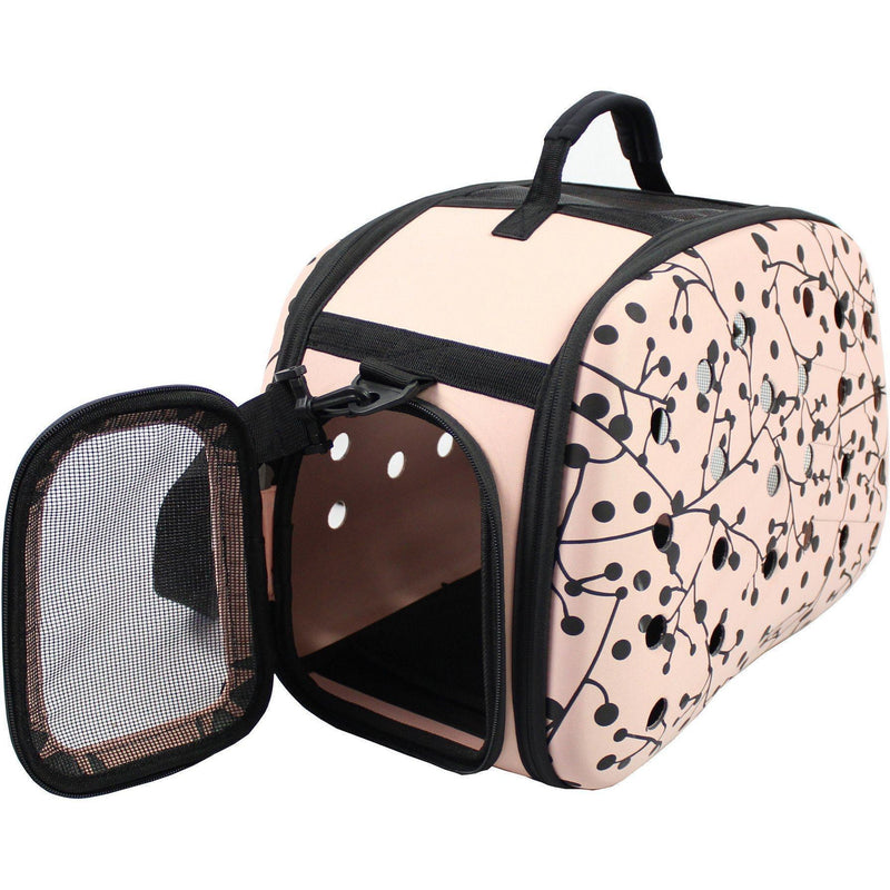 Pet Life Narrow Shelled Perforated Lightweight Collapsible Military Grade Fashion Designer Travel Pet Dog Carrier Crate