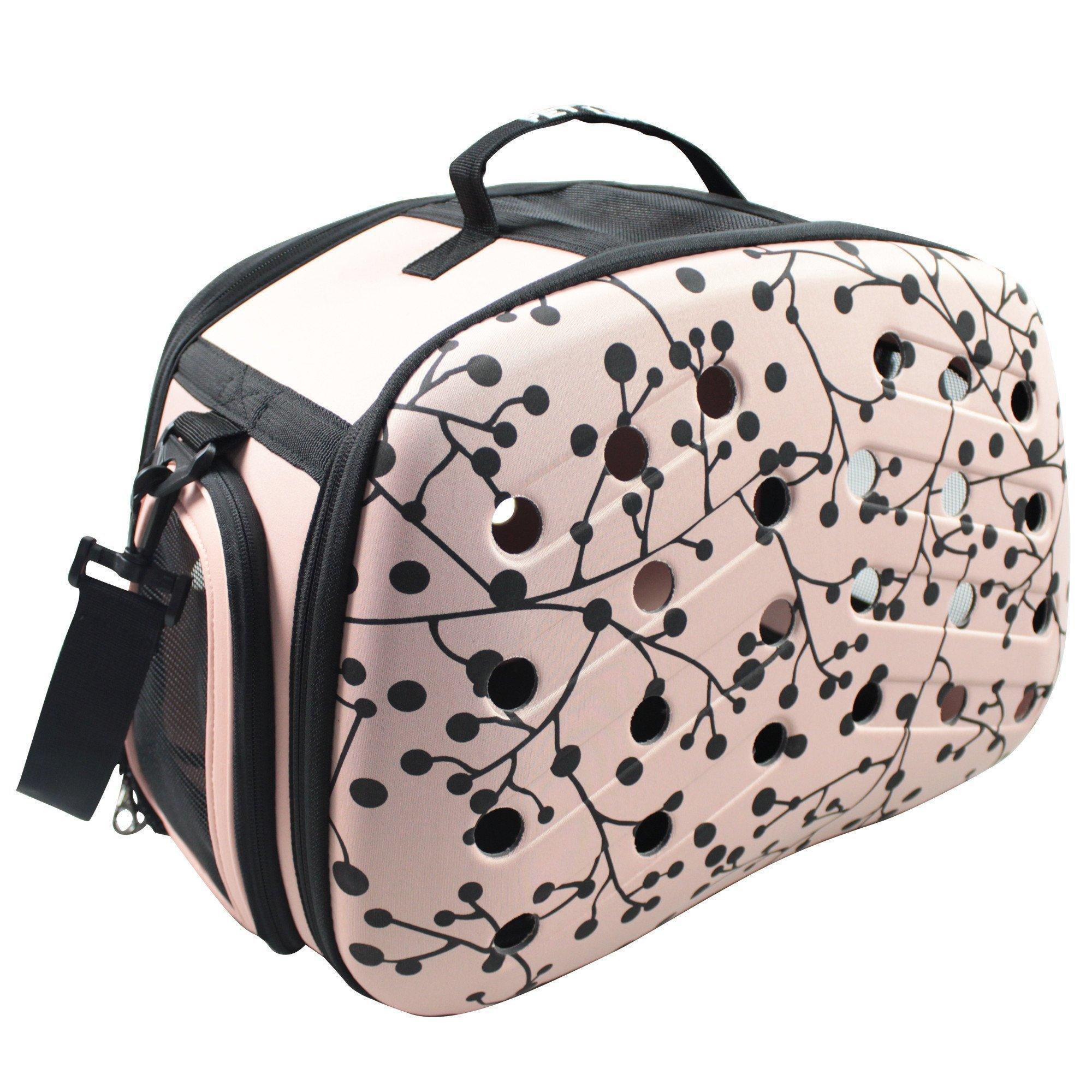 Pet Life Narrow Shelled Perforated Lightweight Collapsible Military Grade Fashion Designer Travel Pet Dog Carrier Crate