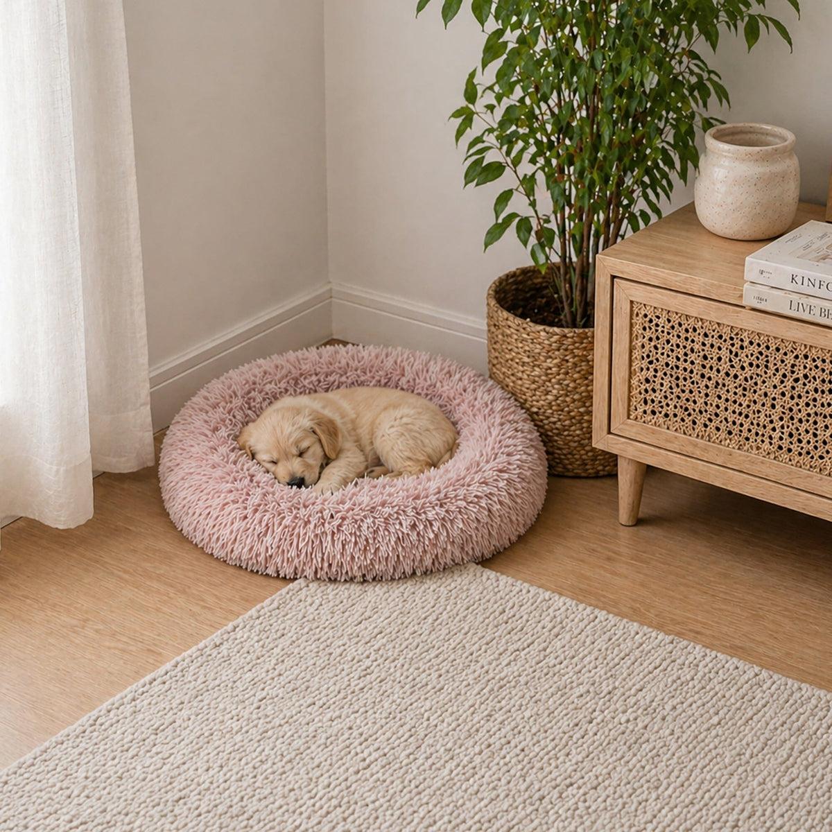 Pet Life Nestler High-Grade Plush and Soft Rounded Pet Bed
