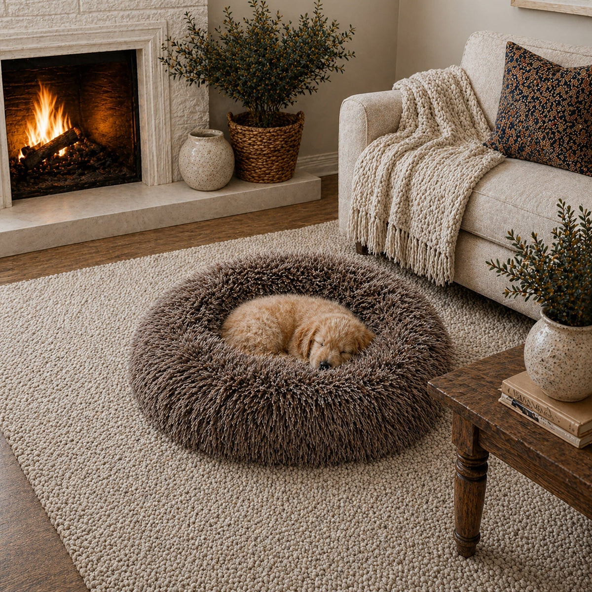 Pet Life Nestler High-Grade Plush and Soft Rounded Pet Bed