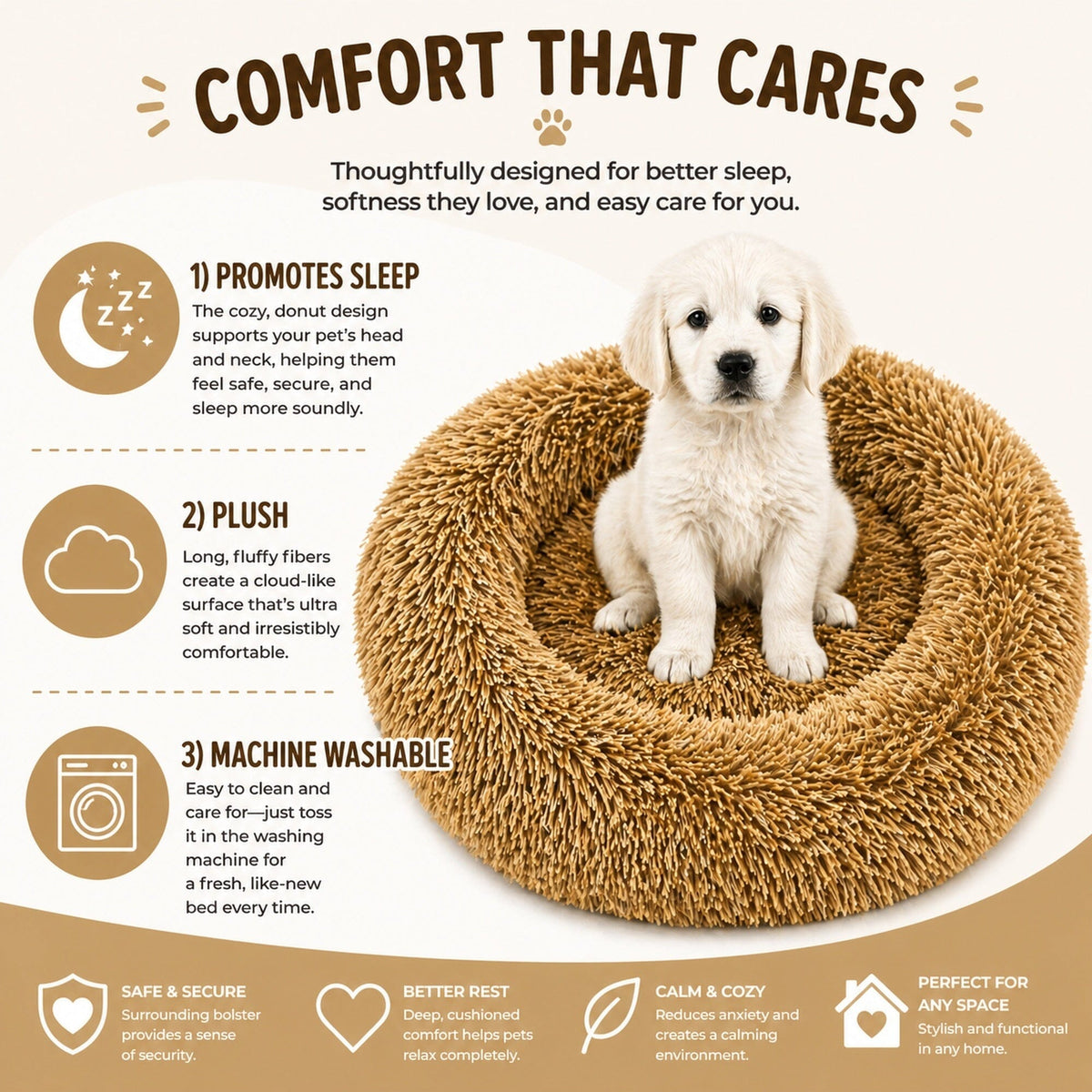 Pet Life Nestler High-Grade Plush and Soft Rounded Pet Bed