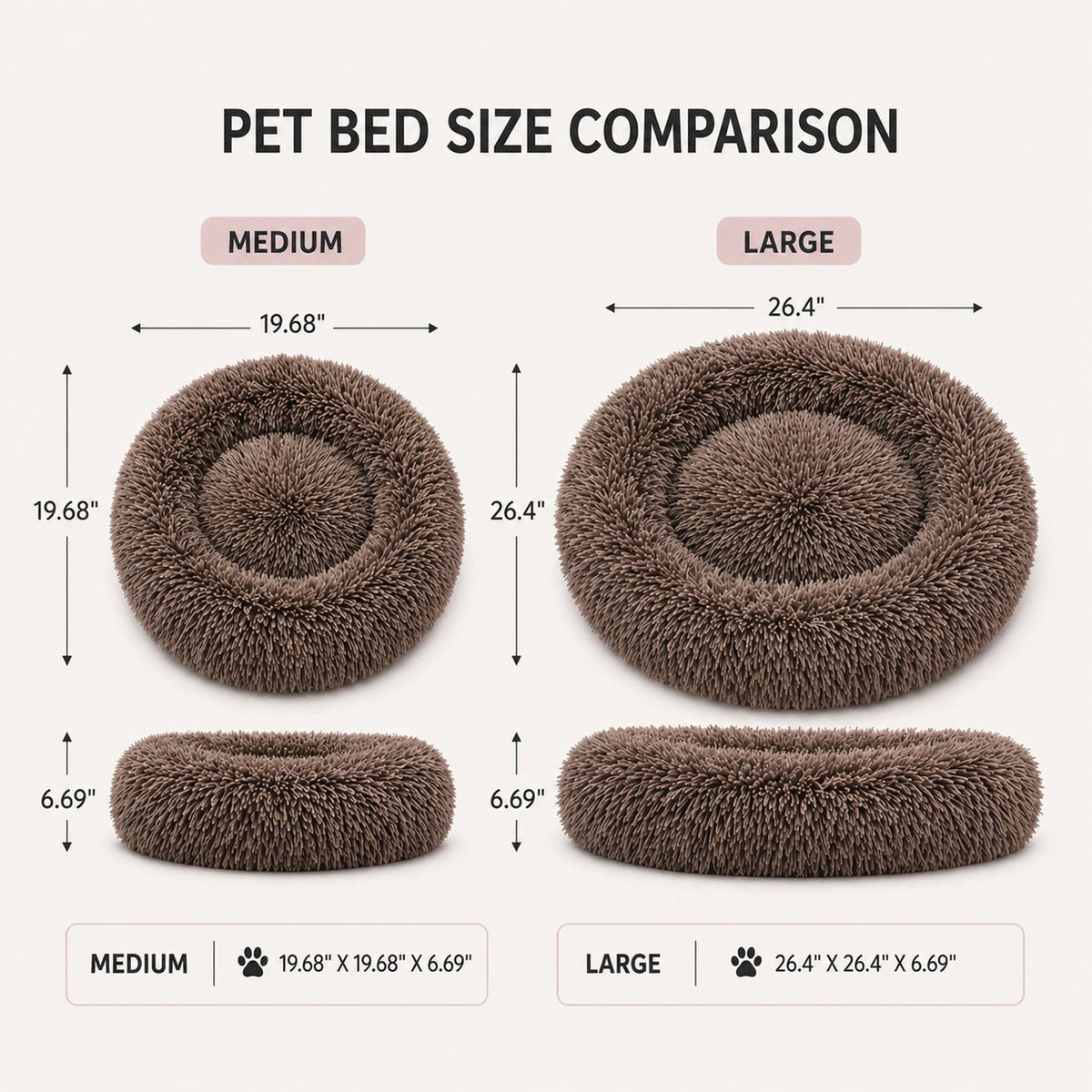 Pet Life Nestler High-Grade Plush and Soft Rounded Pet Bed
