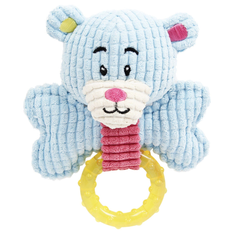 Pet Life Paci-Plush Plush Squeaking and Rubber Teething Newborn Puppy Dog Toy | HT Animal Supply
