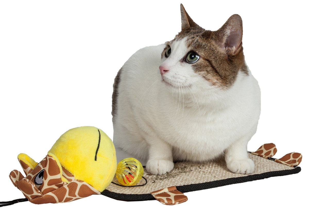 Pet Life Paw-Pleasant Hanging Sisal & Jute Carpet Kitty Cat Scratcher with Toy